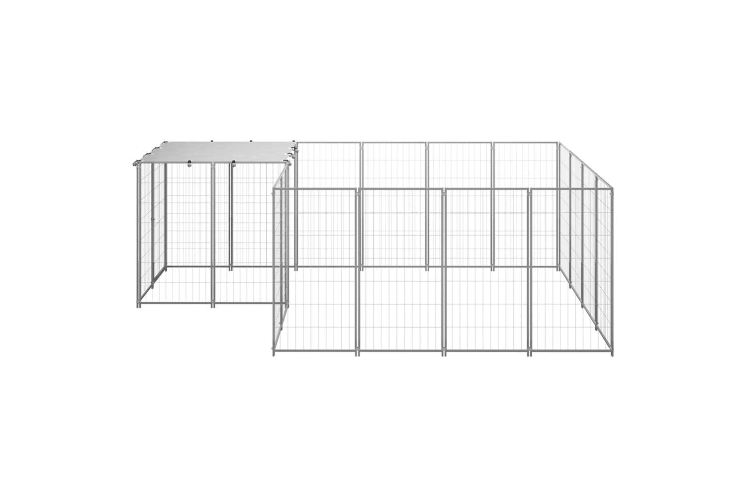 Vidaxl 3082208 Dog Kennel Silver 6.05 M2 Steel-2