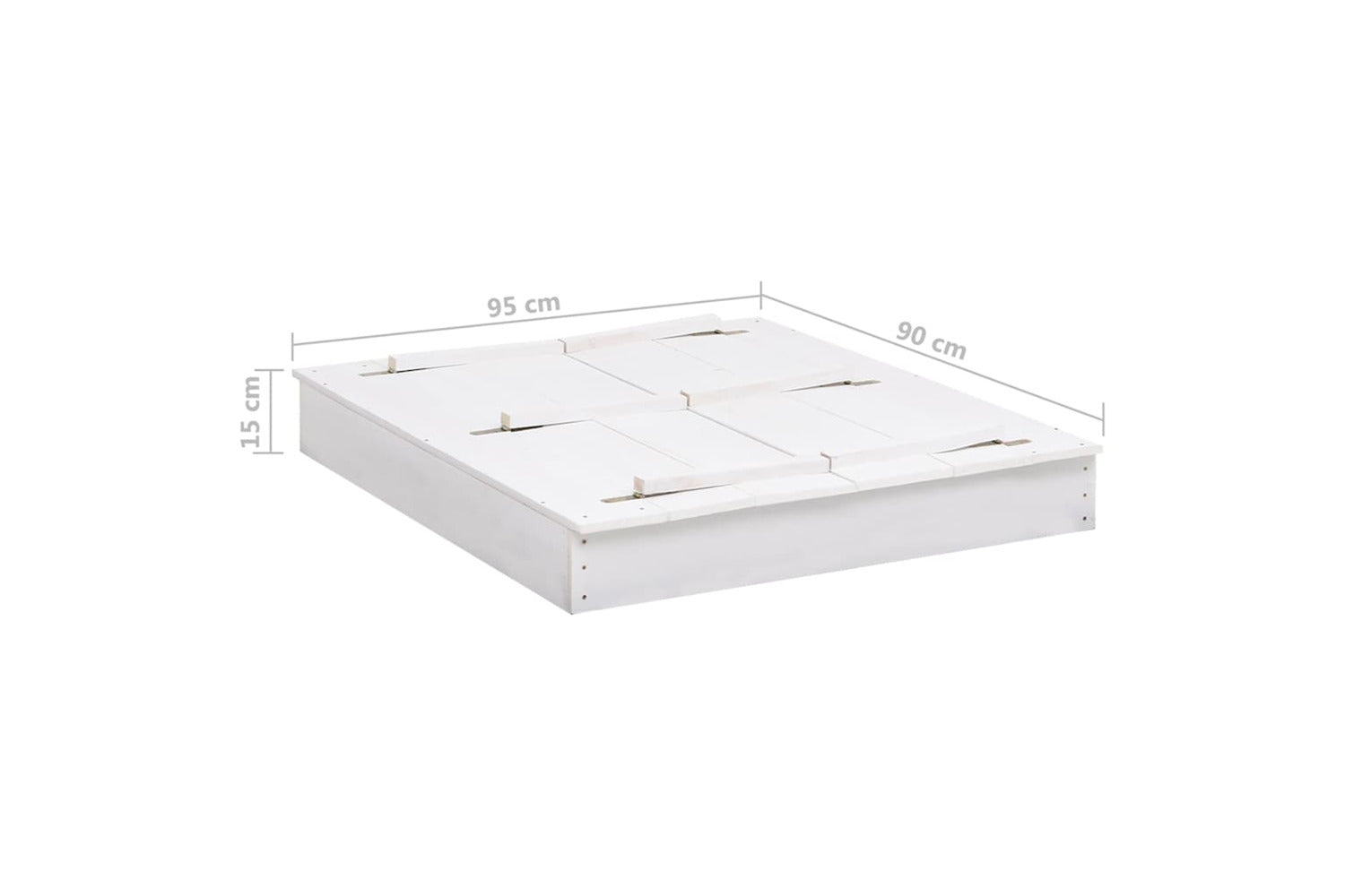 Vidaxl Sandbox Fir Wood White 95x90x15 Cm-8