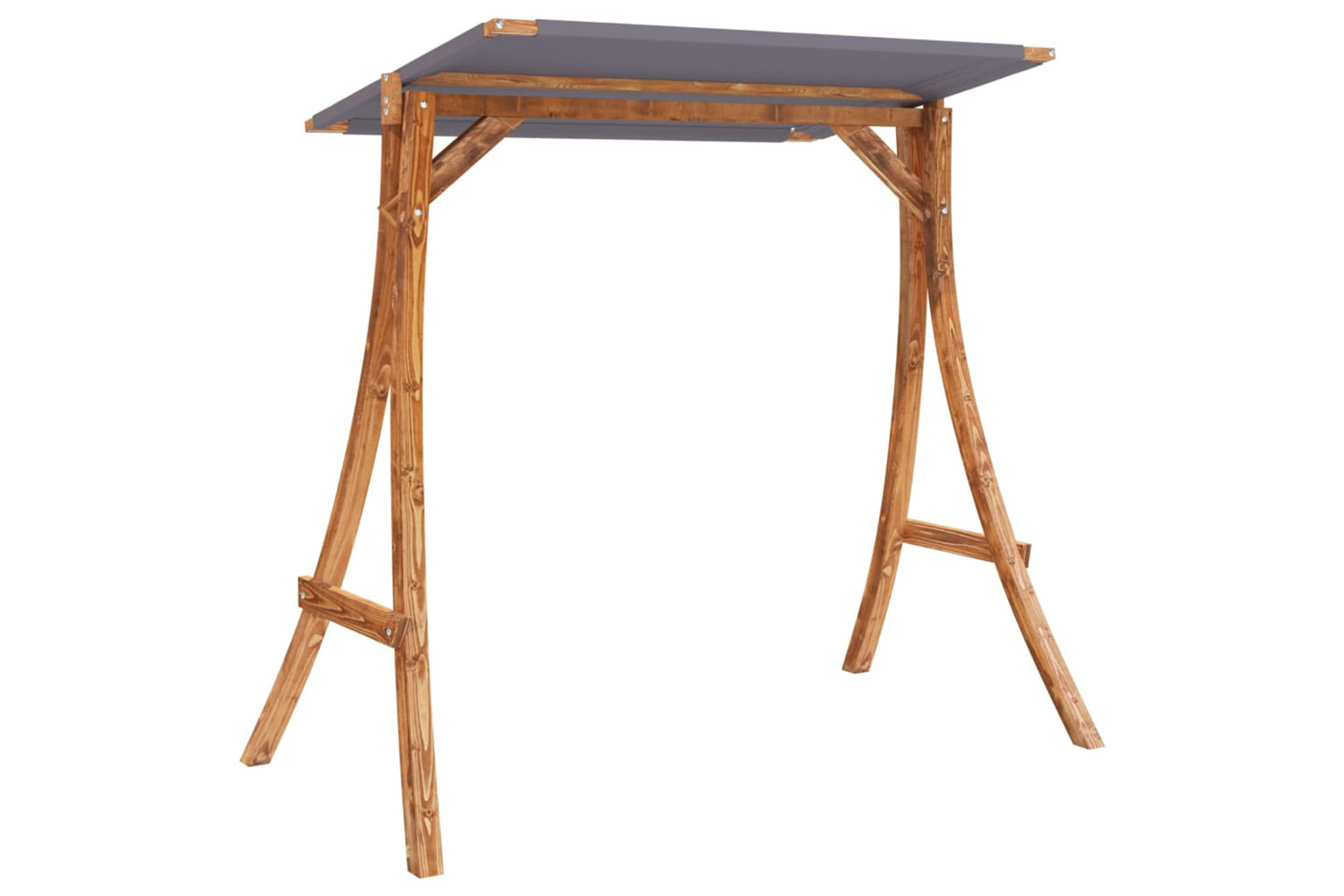 Vidaxl 313936 Swing Frame With Anthracite Roof Bent Wood With Teak Finish-2