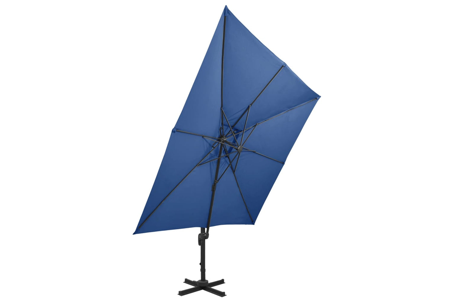 vidaXL 312378 Cantilever Umbrella With Double Top 300x300cm Azure Blue-2