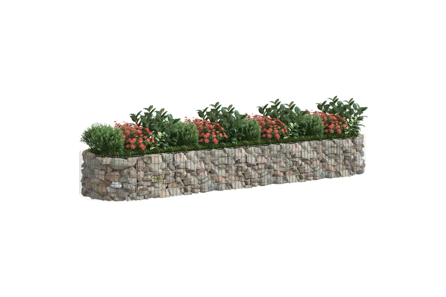 vidaXL 152042 Gabion Raised Bed Galvanised Iron 400x100x50cm-2