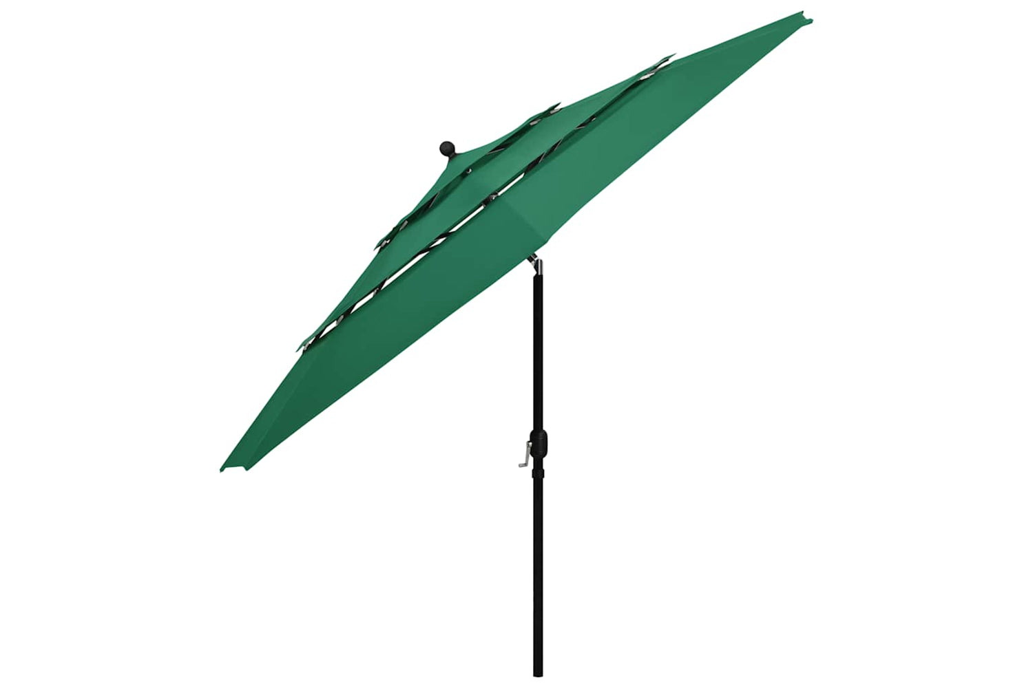 Vidaxl 313877 3-tier Parasol With Aluminium Pole Green 3.5 M-3