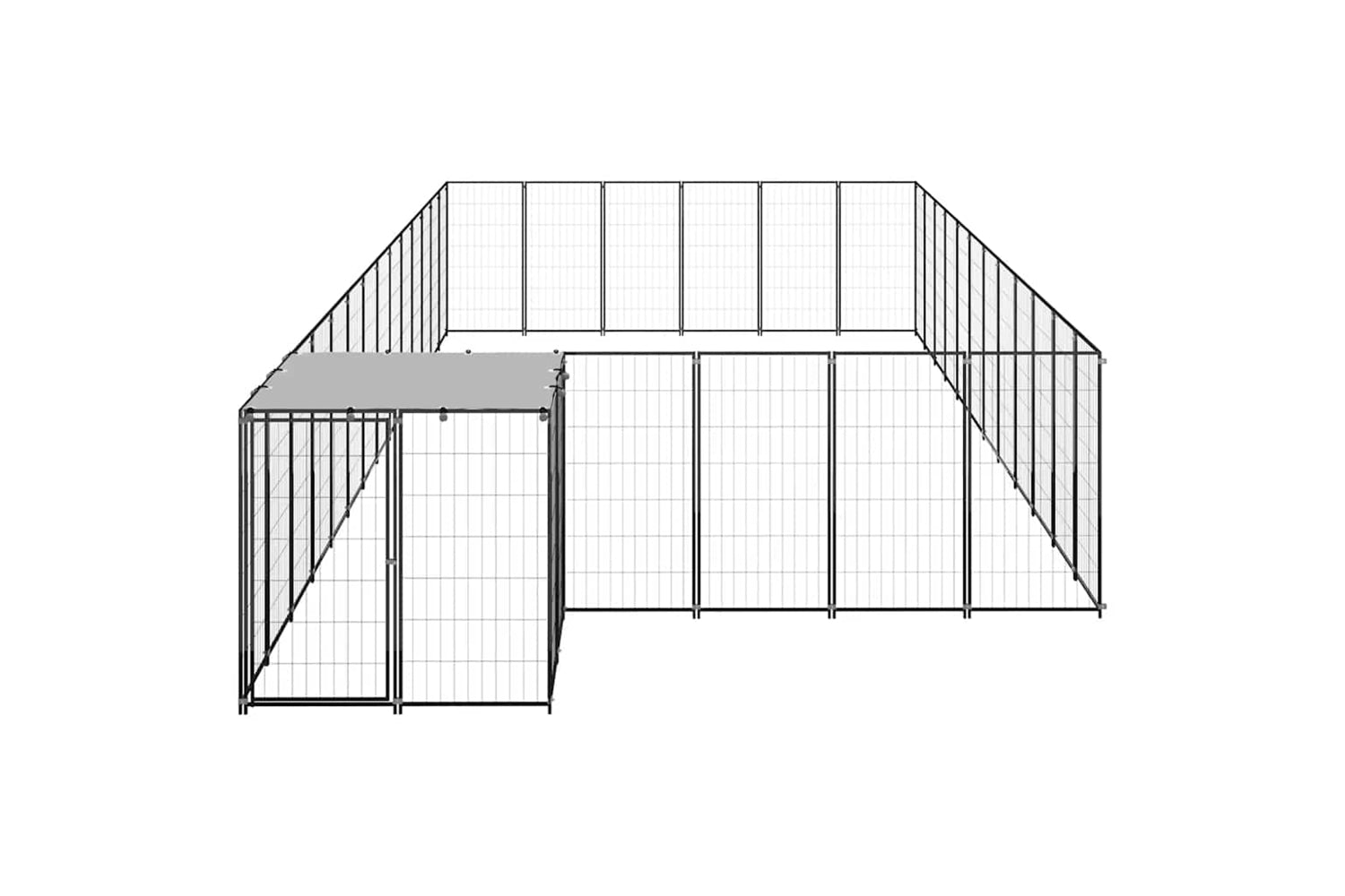 Vidaxl 3082217 Dog Kennel Black 26.62 M2 Steel-2