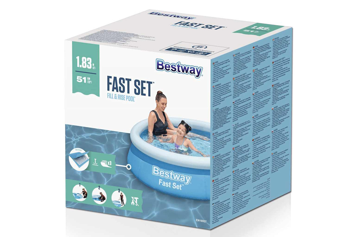 Bestway 92844 Fast Set Inflatable Pool Round 183x51 Cm Blue-2
