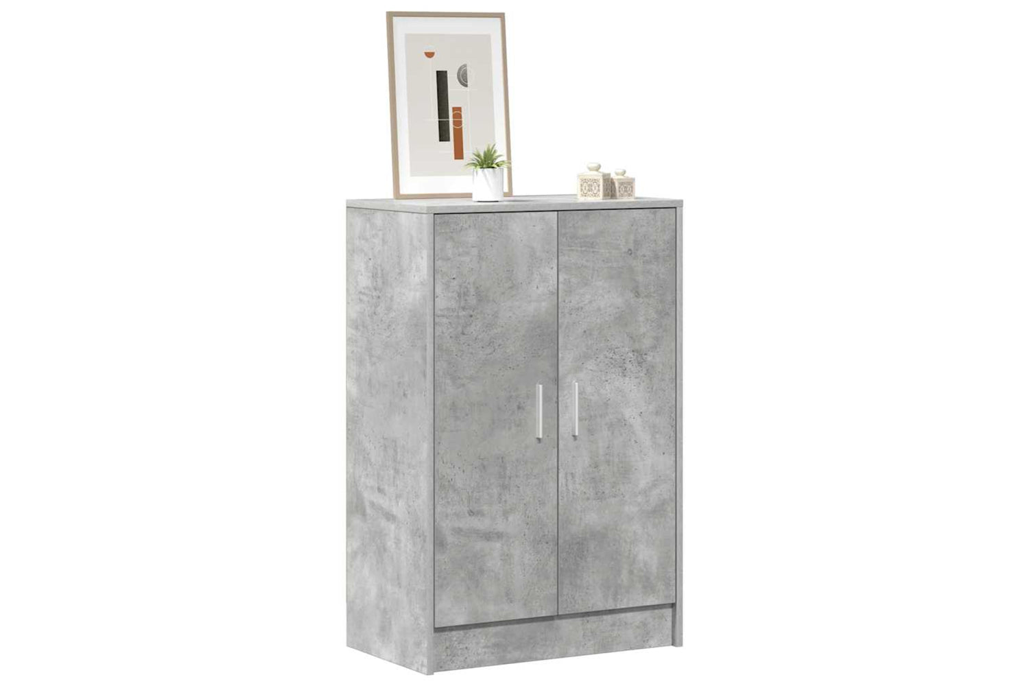 vidaXL Shoe Cabinet Concrete Grey 60x35x92cm Engineered Wood-2