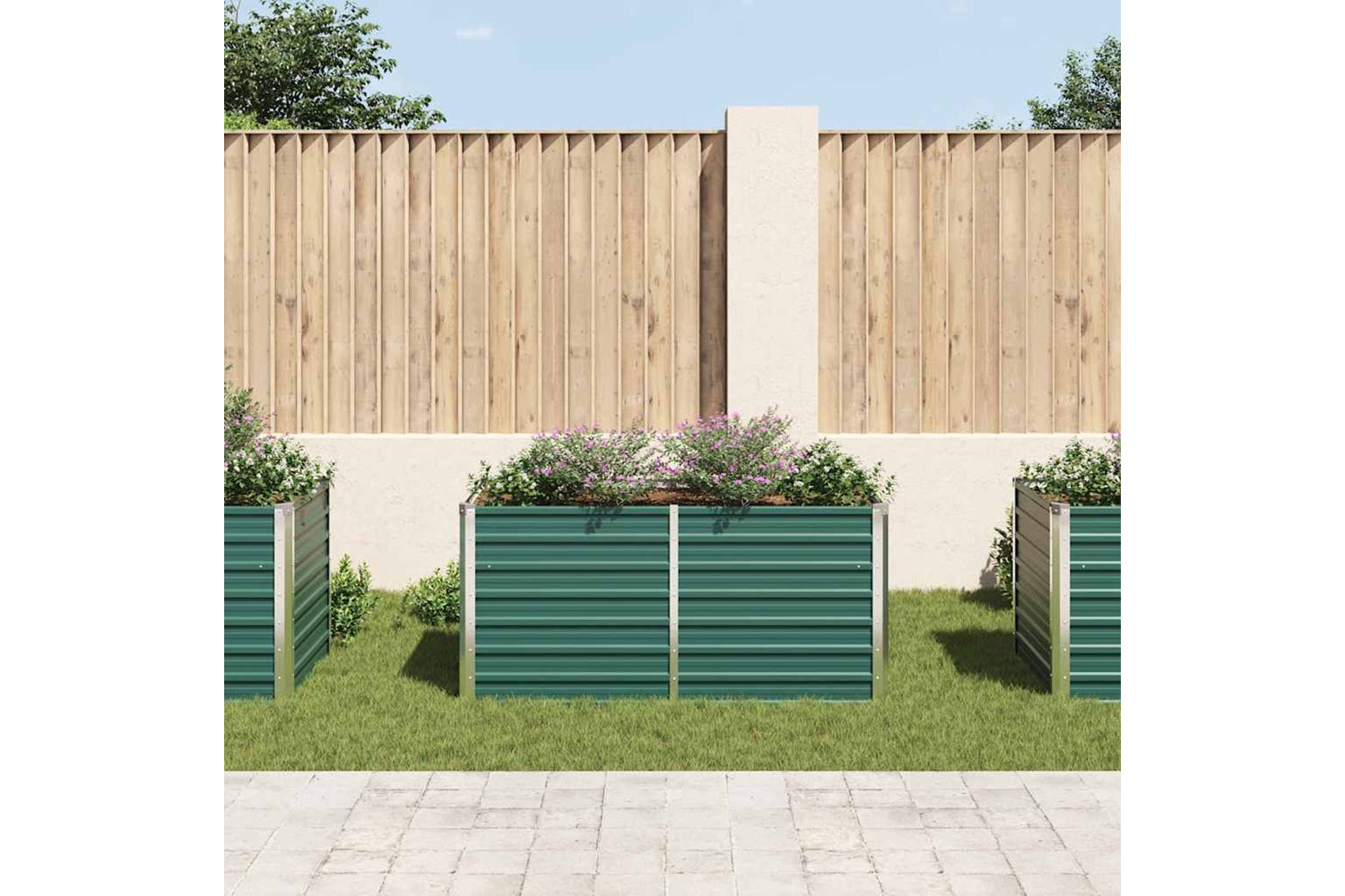 vidaXL 47010 Raised Garden Bed 160x80x77cm Galvanised Steel Green-2