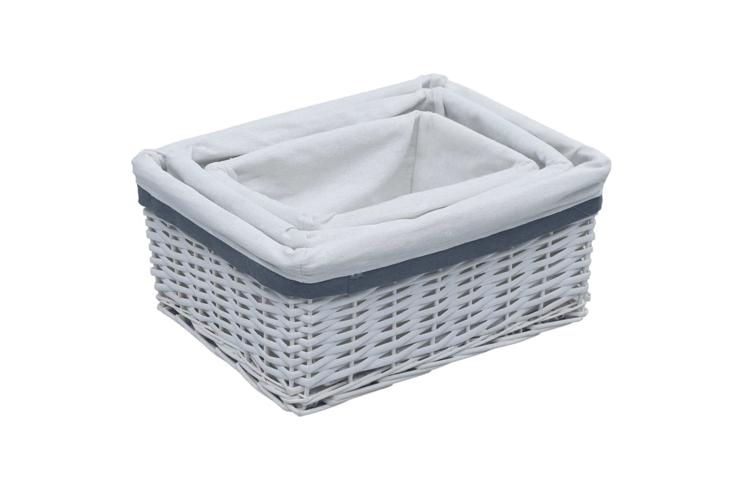 Vidaxl 286976 3 Piece Nesting Basket Set White Willow-2