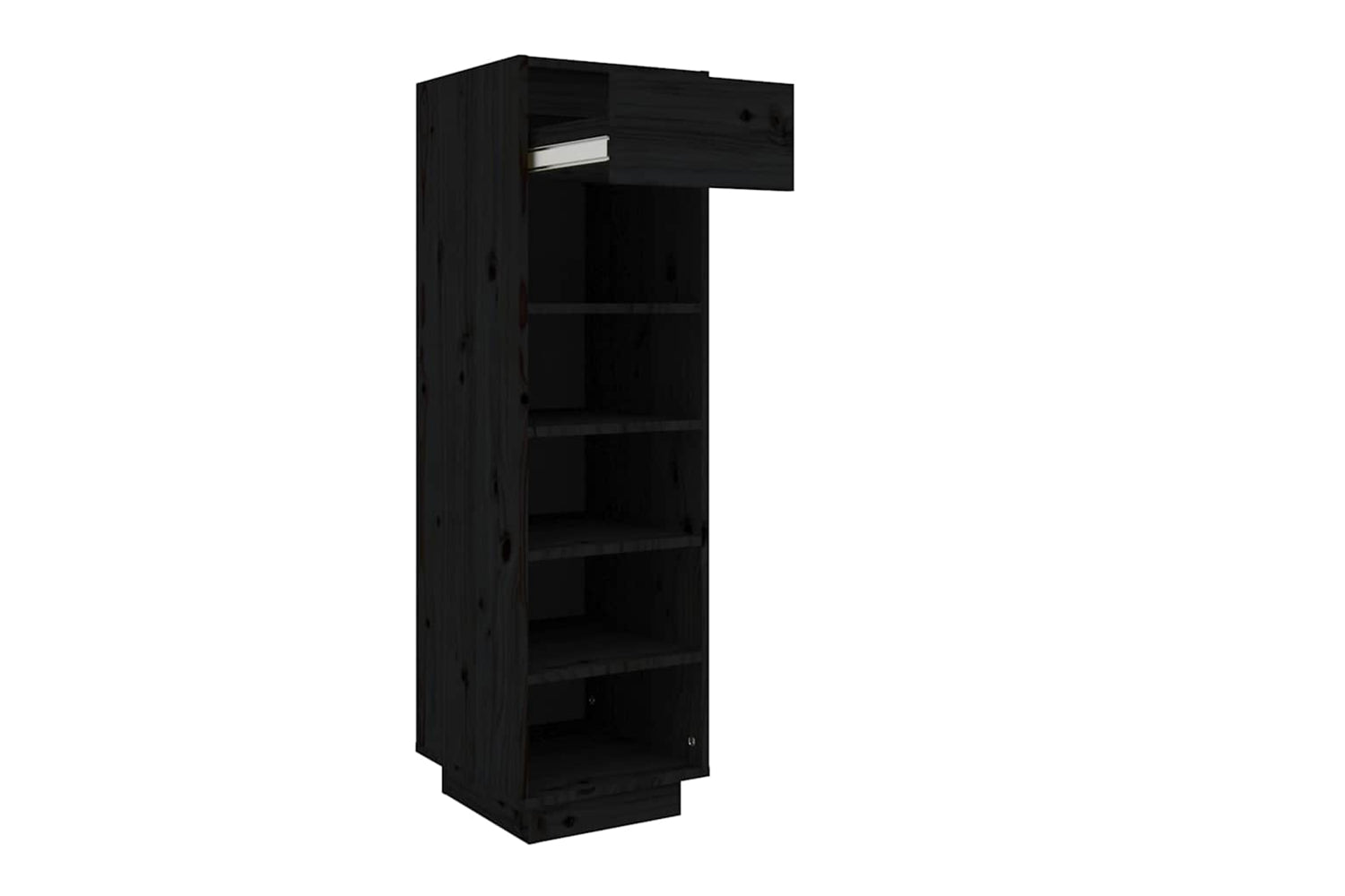 vidaXL Shoe Cabinet Black 34x30x105cm Solid Wood Pine-4