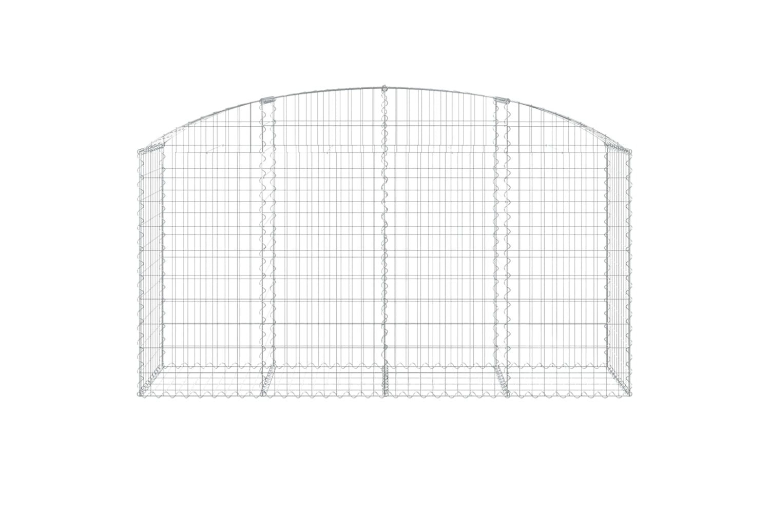 vidaXL 153475 Arched Gabion Basket 200x50x100/120cm Galvanised Iron-2