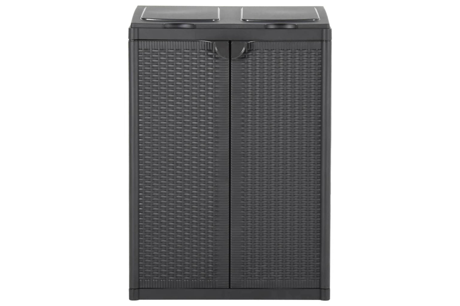 vidaXL 151224 Trash Bin With 2 Doors Black 65x45x88cm Pp-2