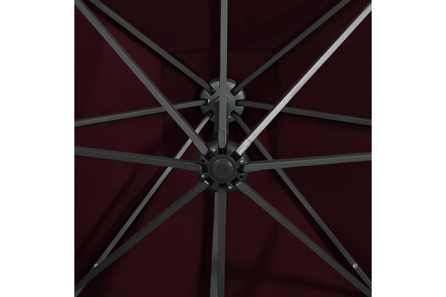 Vidaxl 312334 Cantilever Umbrella With Pole And Led Lights Bordeaux Red 300cm-9