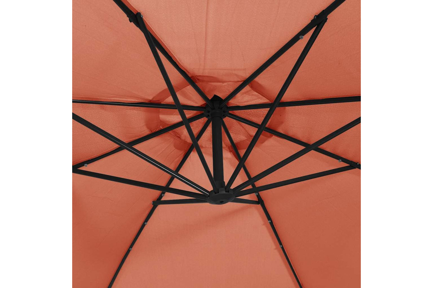 Vidaxl 313781 Cantilever Umbrella With Led Lights And Steel Pole Terracotta-8