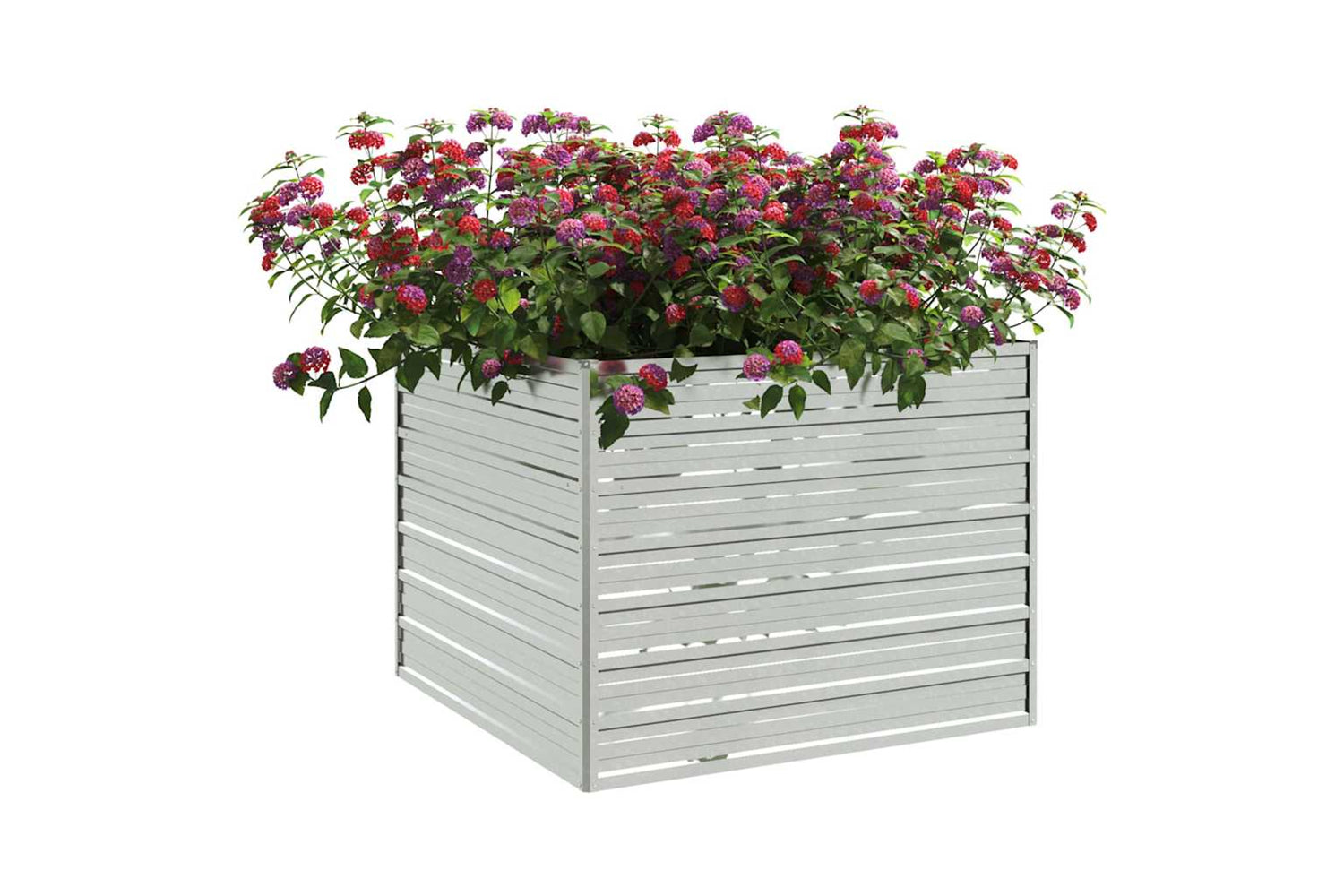 Vidaxl Garden Raised Bed 100x100x77 Cm Galvanized Steel Silver-2