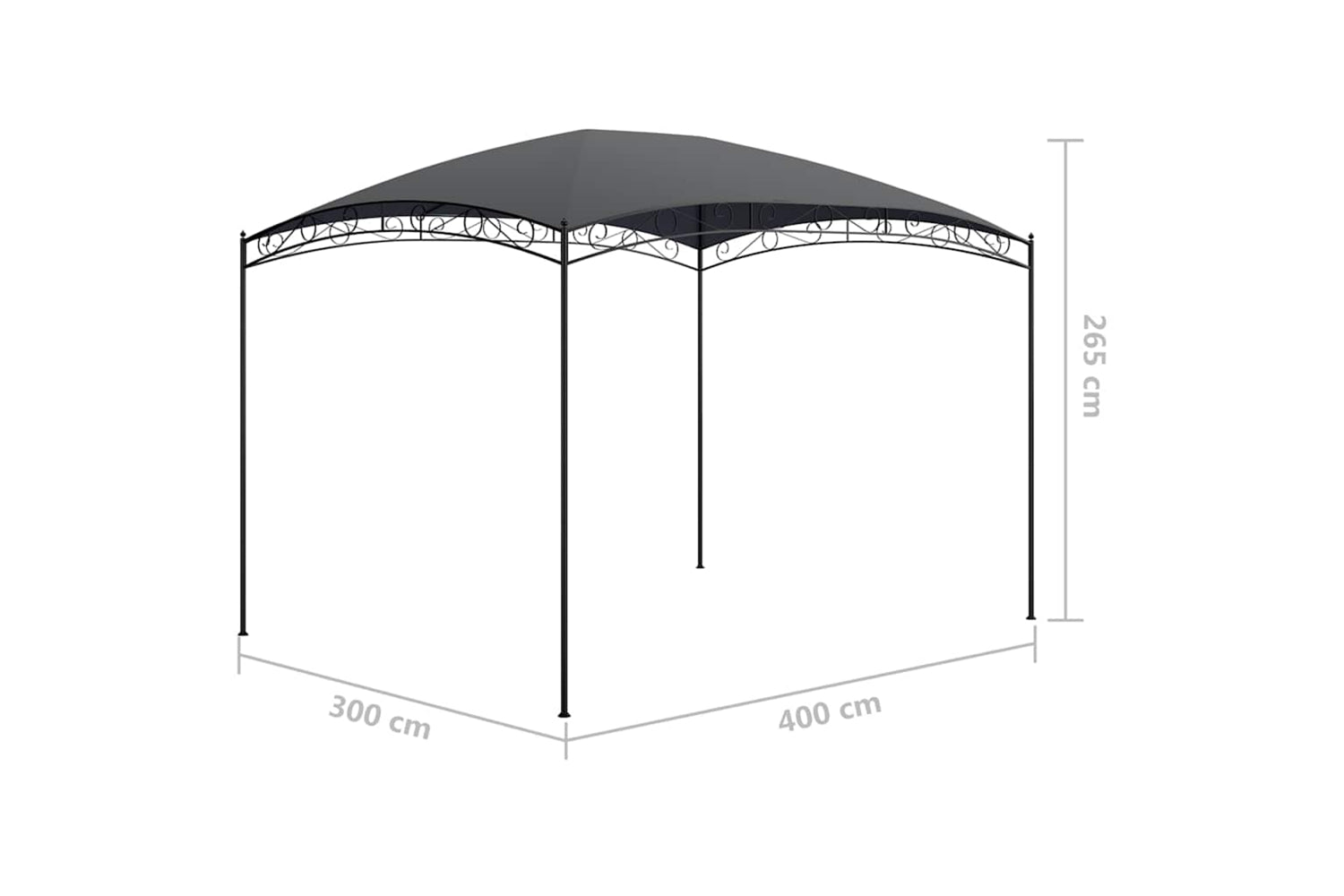Vidaxl 313911 Gazebo 3x4x2.65 M Anthracite 180 G/mâ²-5