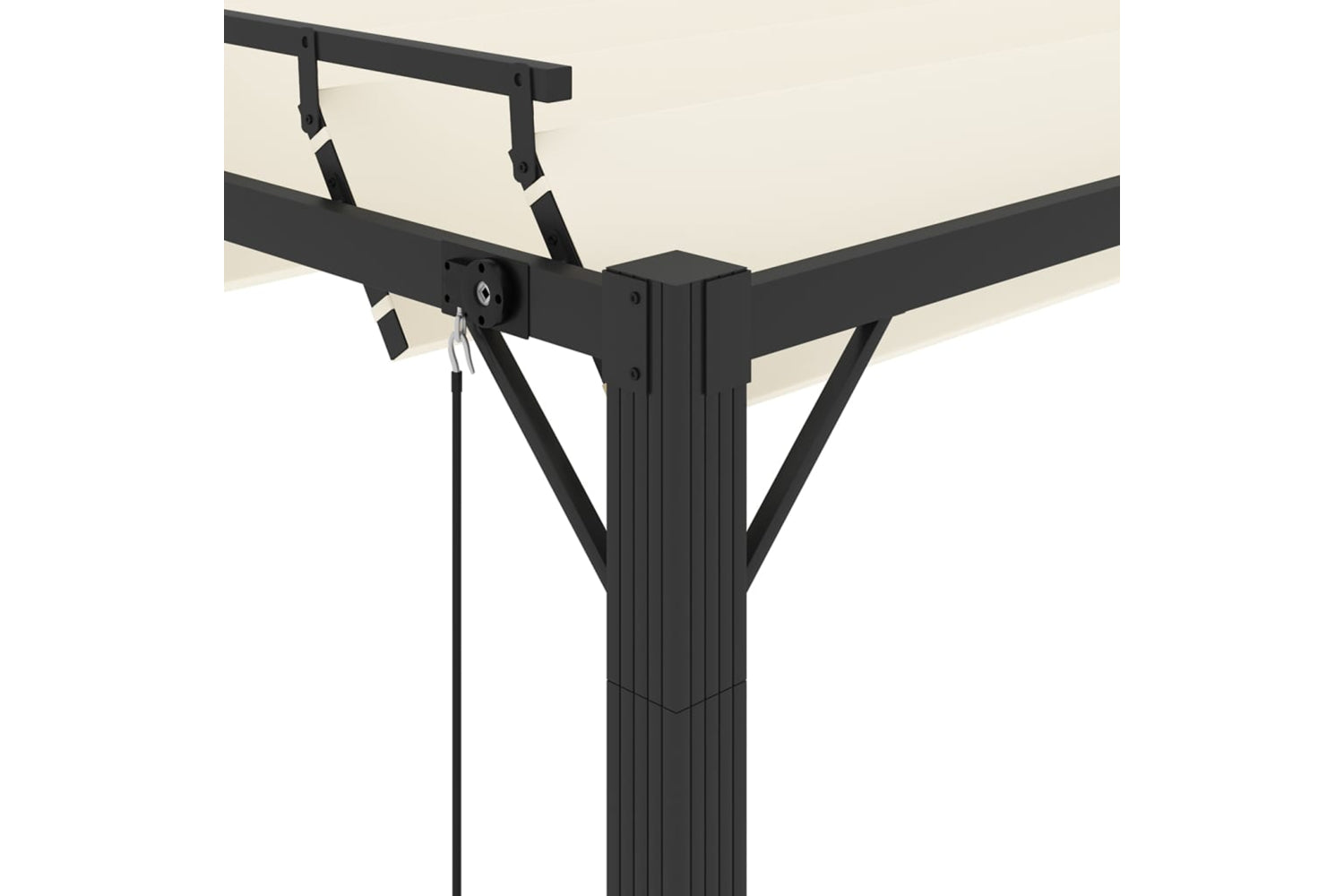Vidaxl Gazebo With Louvered Roof 3x3 M Cream Fabric And Aluminium-5