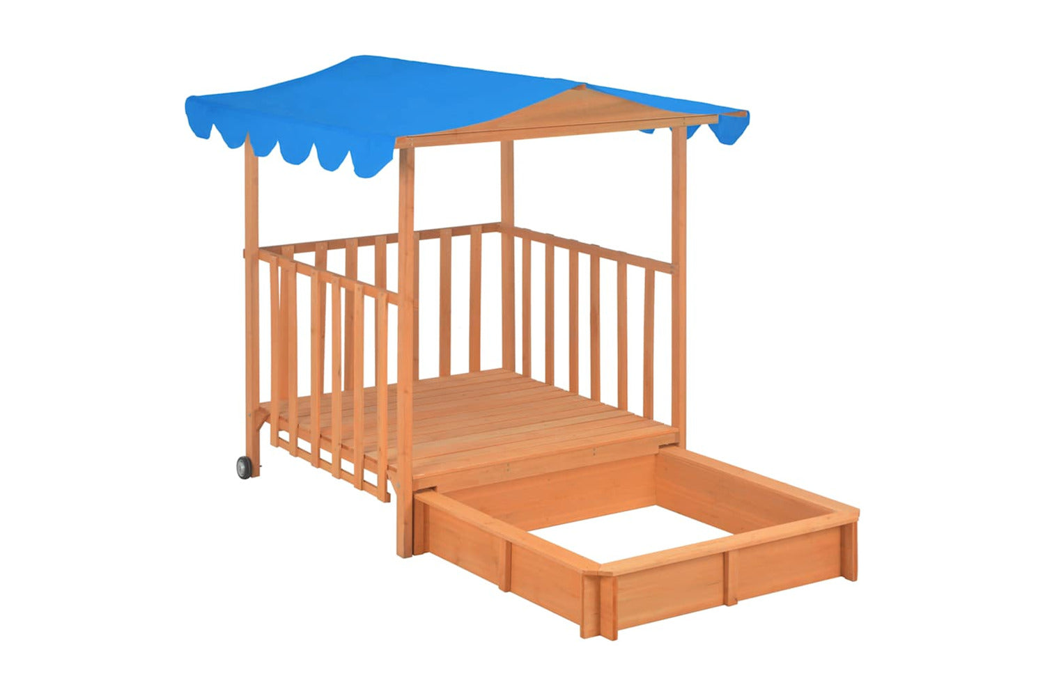 Vidaxl Kids Playhouse With Sandbox Fir Wood Blue Uv50-5