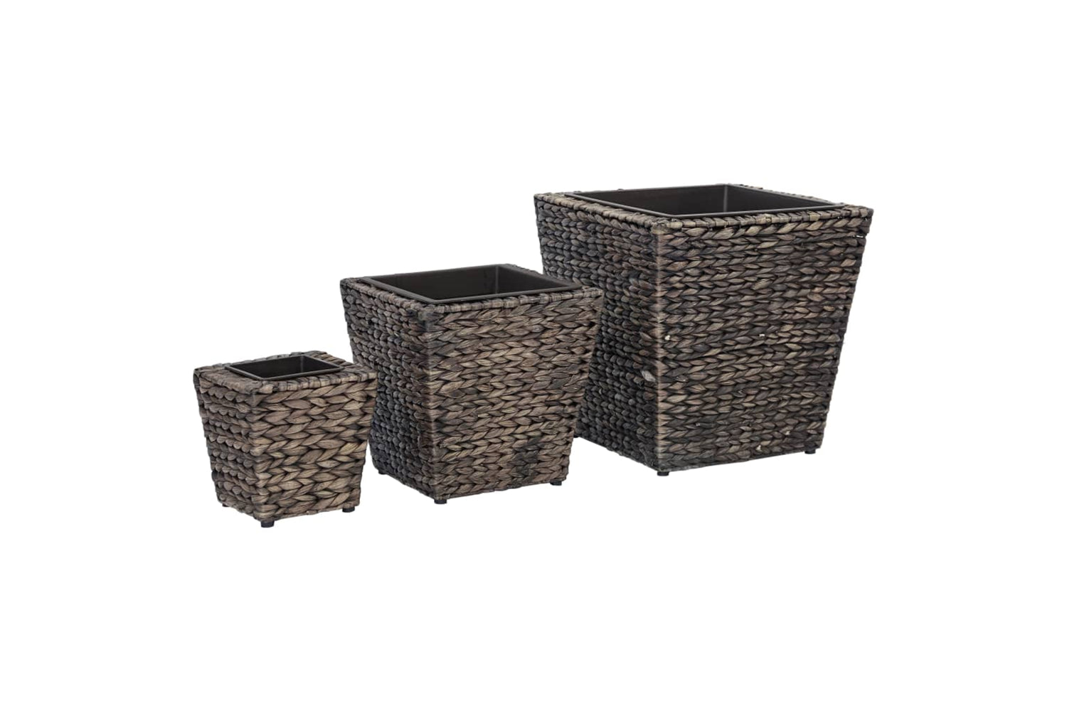 Vidaxl Raised Beds 3 Pcs Water Hyacinth Brown-2