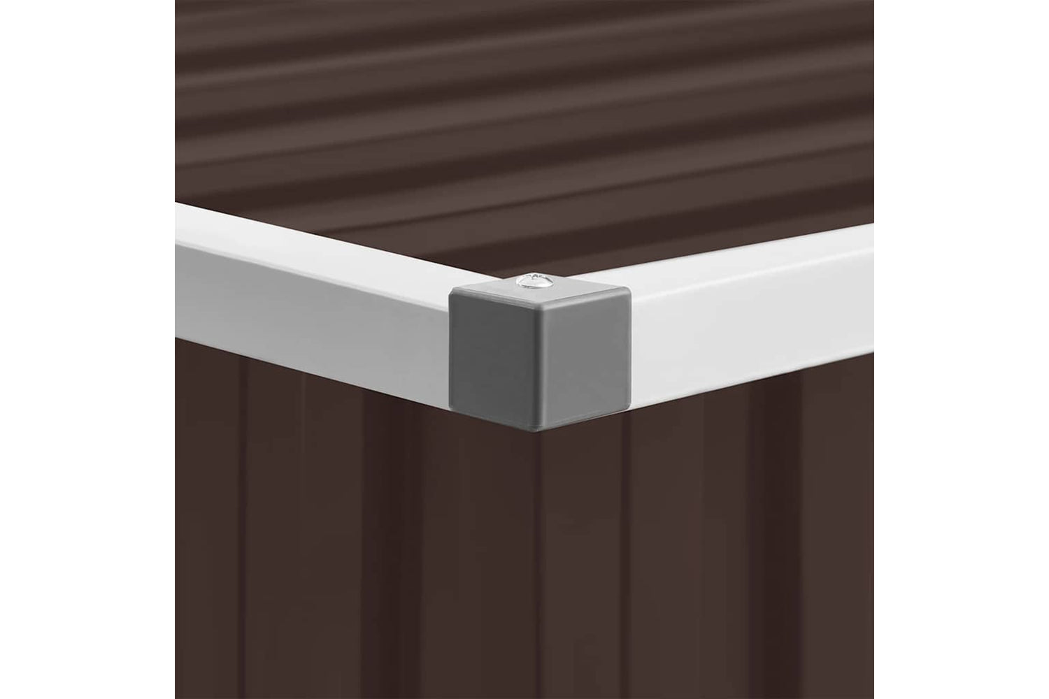 vidaXL 46256 Garden Shed Brown 195x198x159cm Galvanised Steel-8