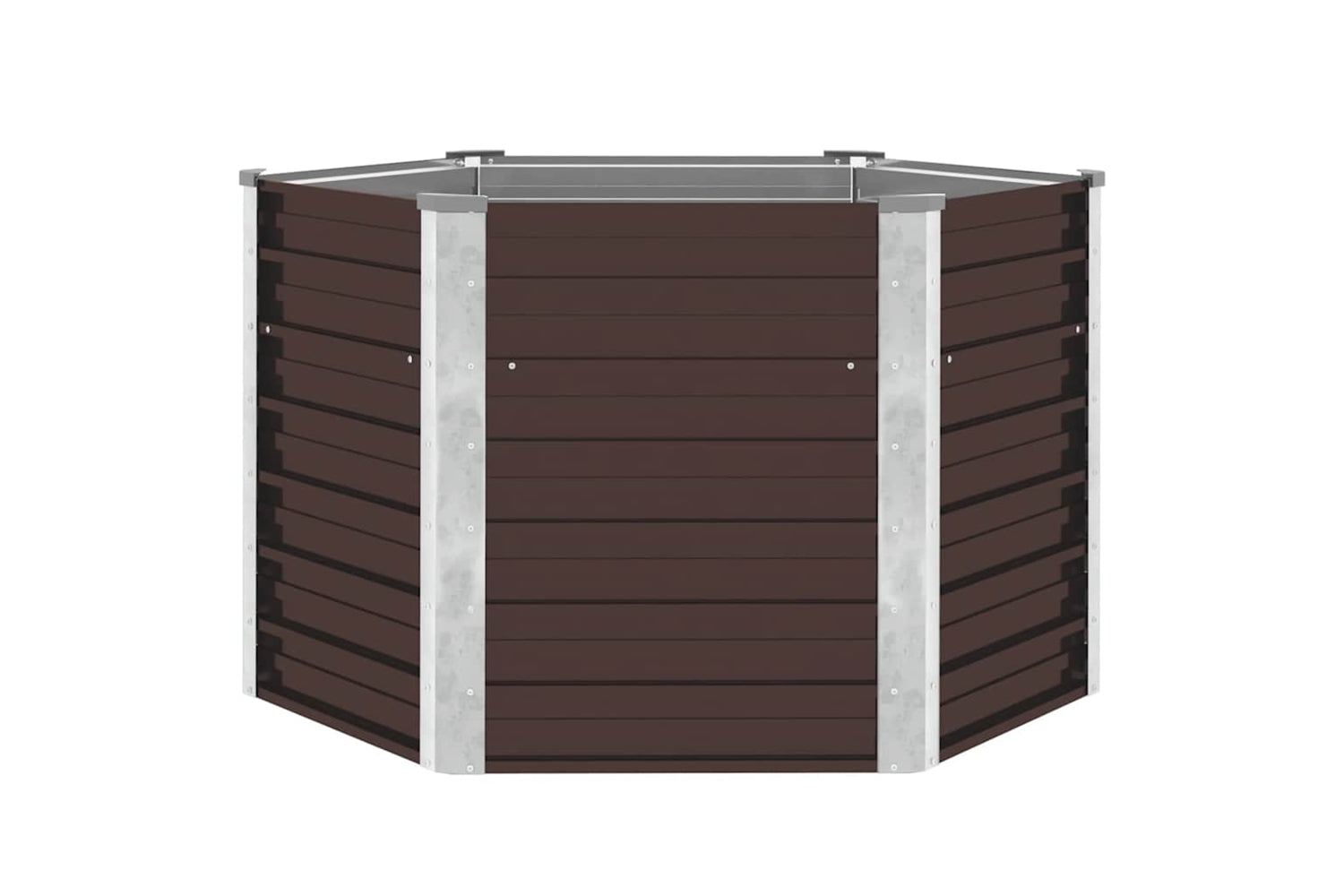 Vidaxl Garden Raised Bed Brown 129x129x77 Cm Galvanised Steel-2