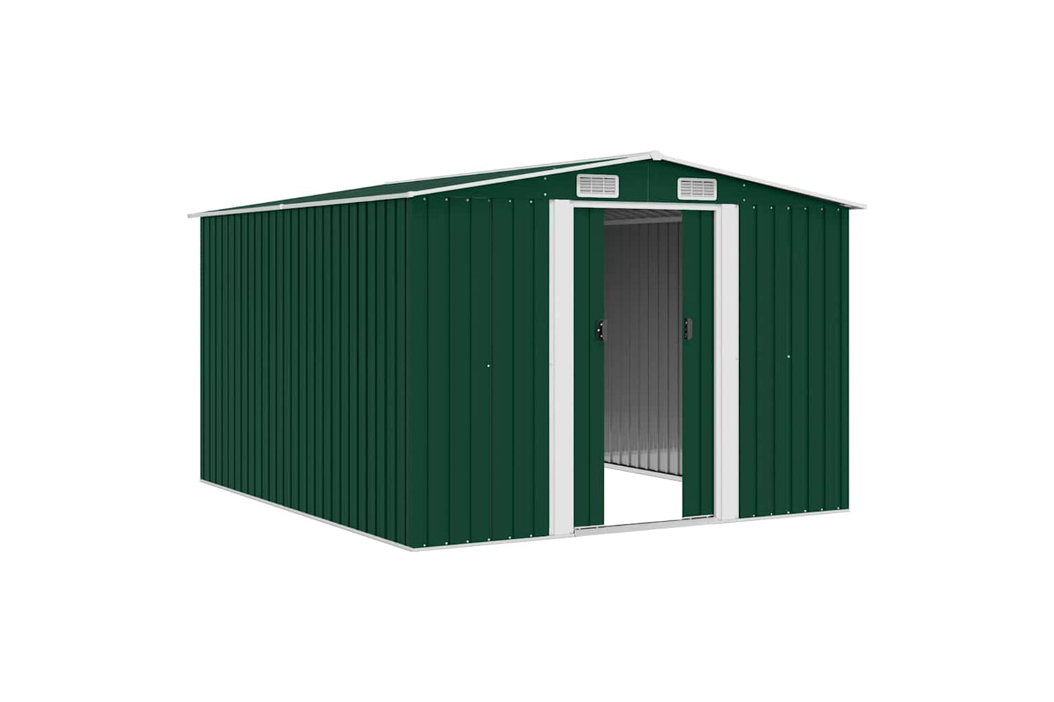 vidaXL 143340 Garden Shed 257x298x178cm Metal Green-4