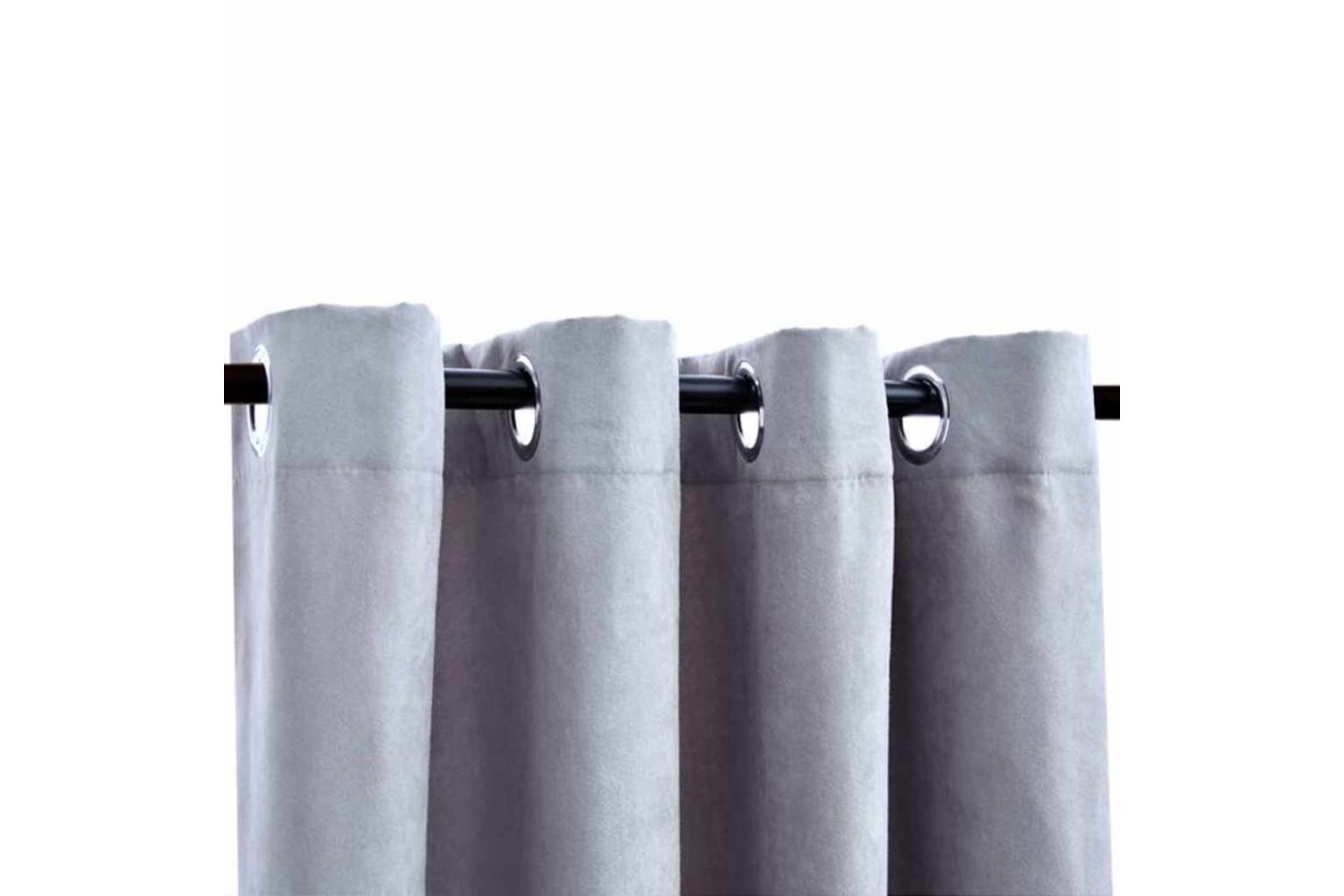 Vidaxl Blackout Curtains With Metal Rings 2 Pcs Grey 140x245 Cm-2