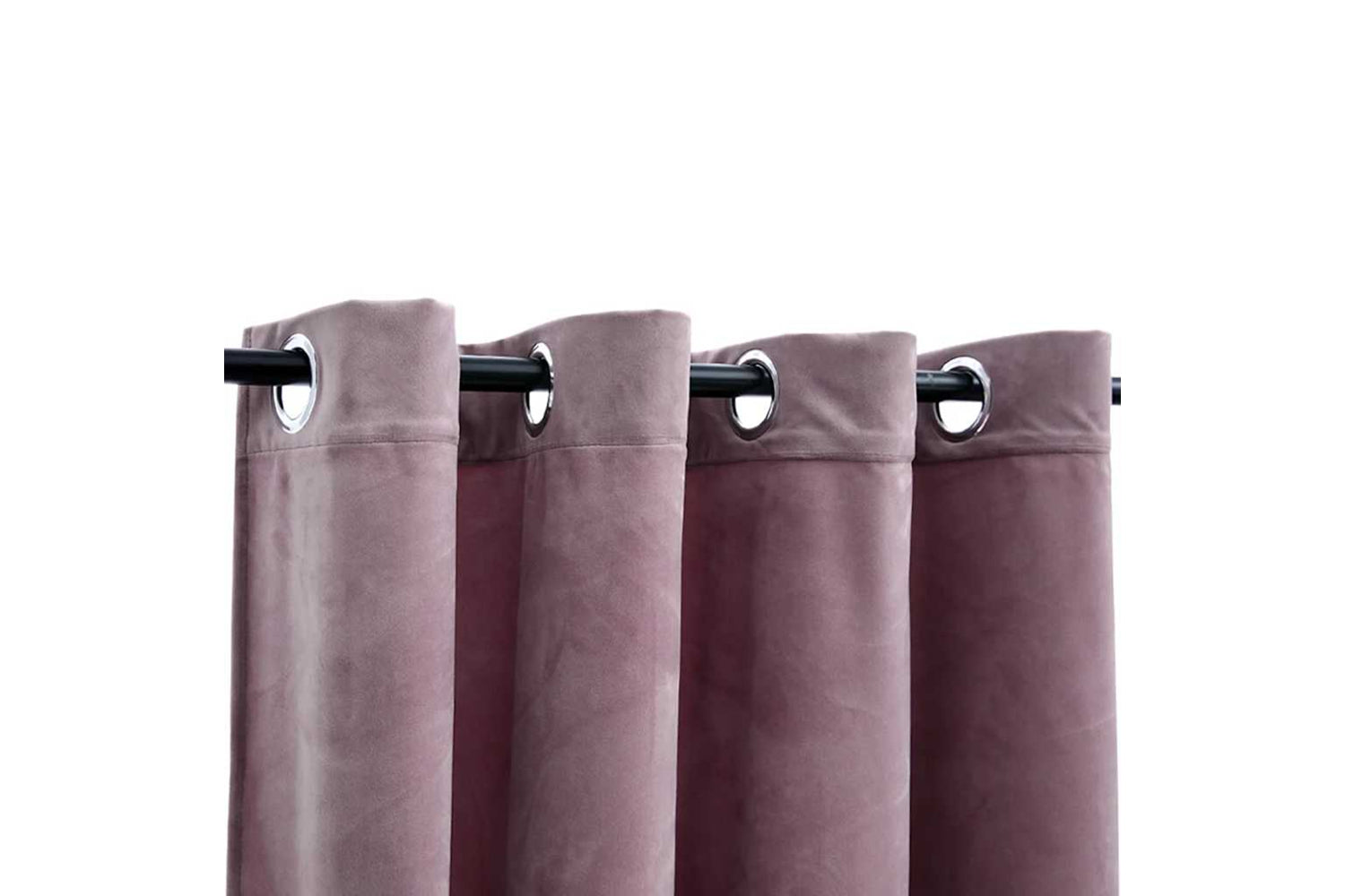 Vidaxl Blackout Curtains With Rings 2pcs Velvet Antique Pink 140x245cm-2