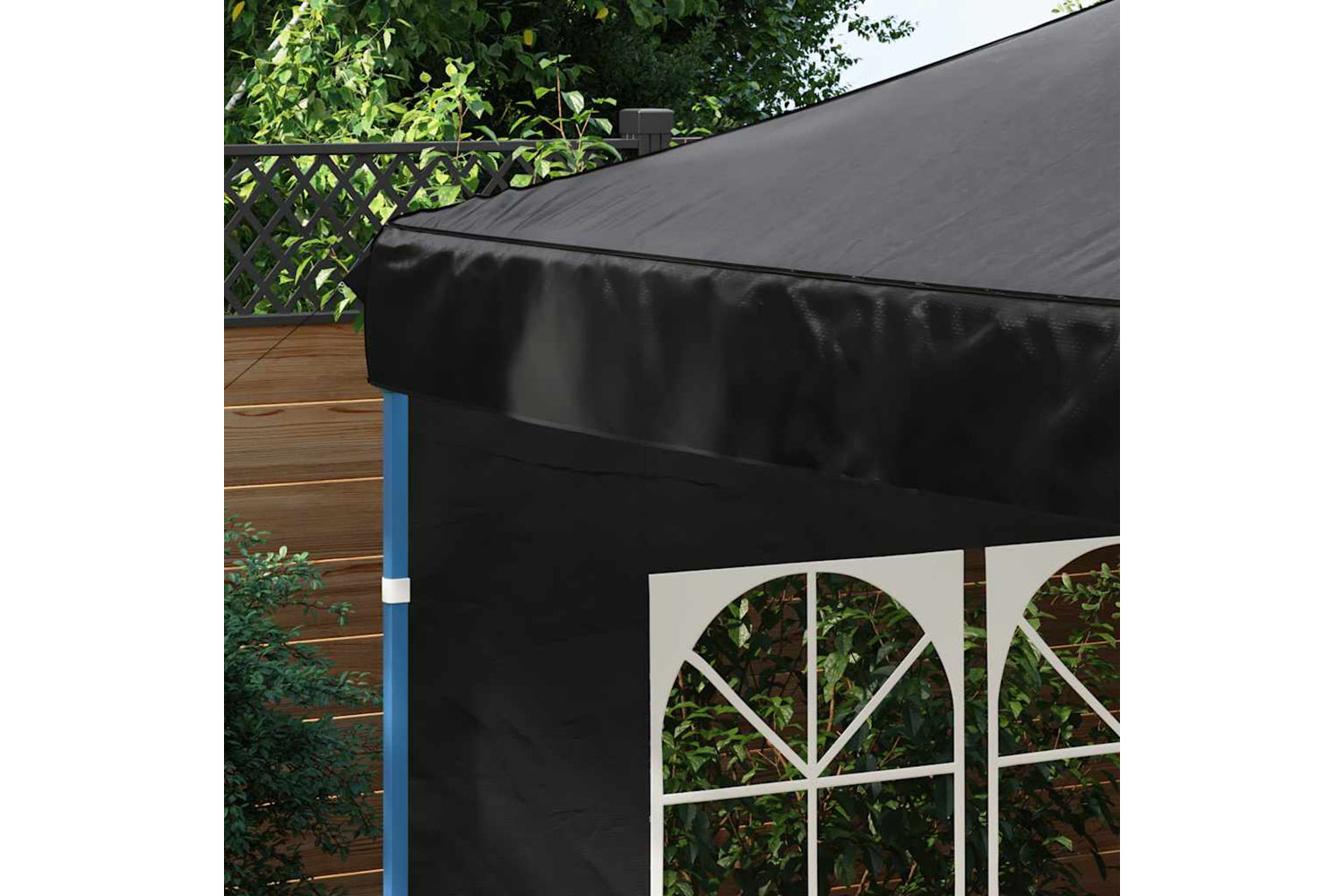vidaXL Party Tent Sidewall 2 Pcs With Window Pe Anthracite-3