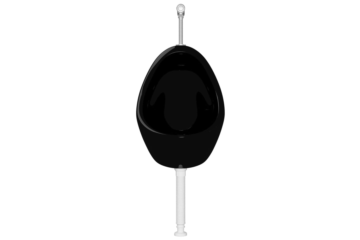 Vidaxl 143992 Wall Hung Urinal With Flush Valve Ceramic Black-3