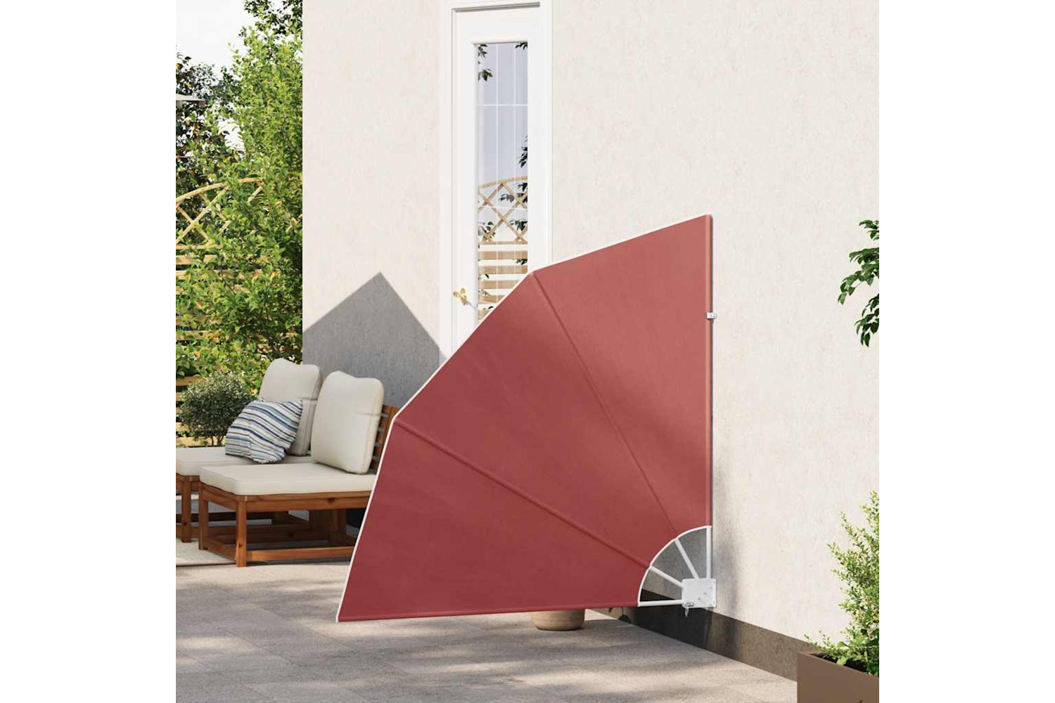 vidaXL 41581 Collapsible Balcony Side Awning Terracotta 140x140cm-2