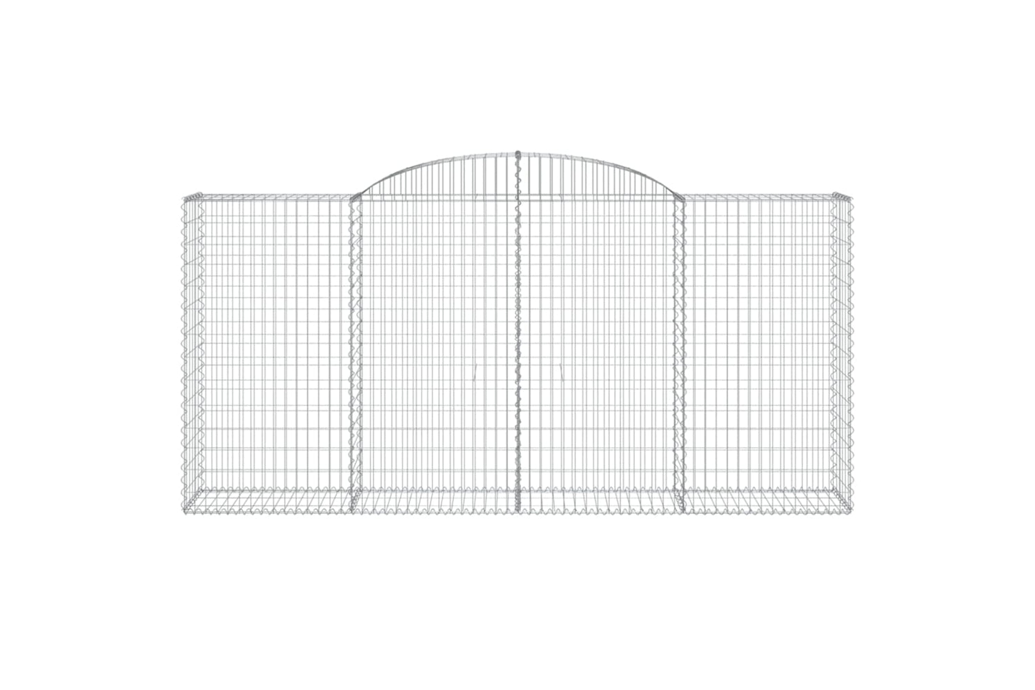 vidaXL 3146738 Arched Gabion Baskets 3 Pcs 300x50x140/160cm Galvanised Iron-3