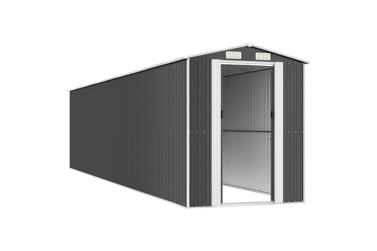 vidaXL 3147457 Garden Shed Anthracite 192x855x223cm Galvanised Steel-3