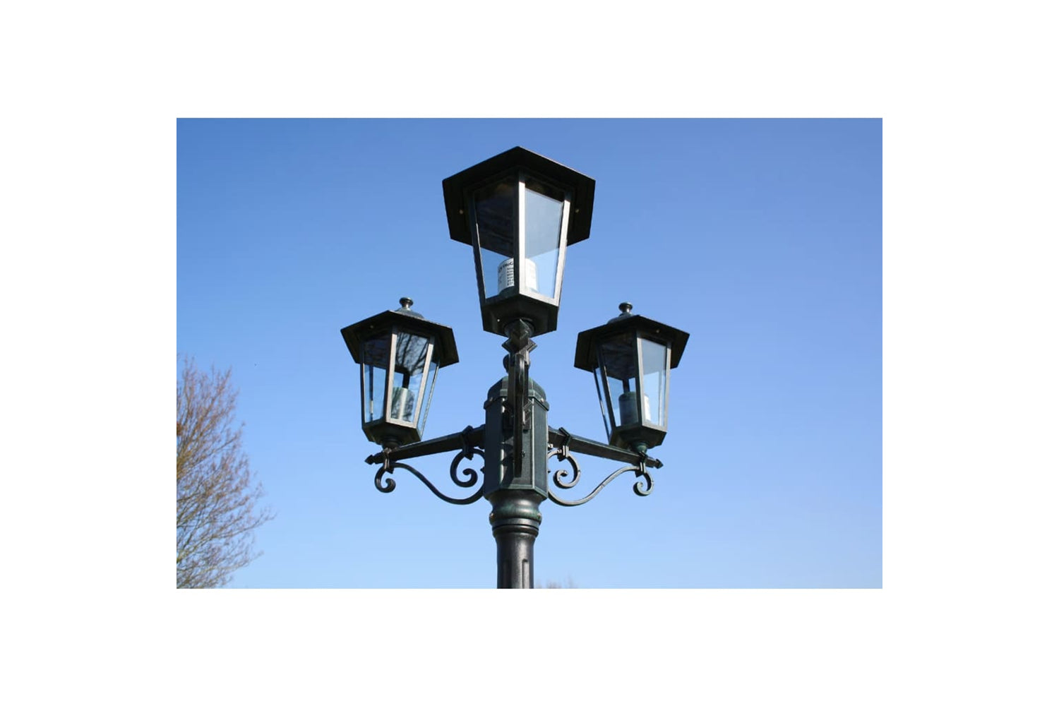 vidaXL 40246 Garden Light Post 3-arms 215cm Dark Green/black Aluminium-2
