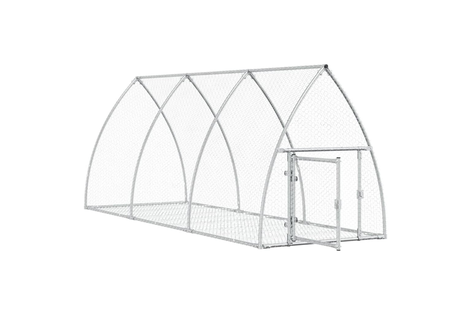 vidaXL 3281528 Rabbit Cage Silver 300x105x120cm Galvanised Steel-3