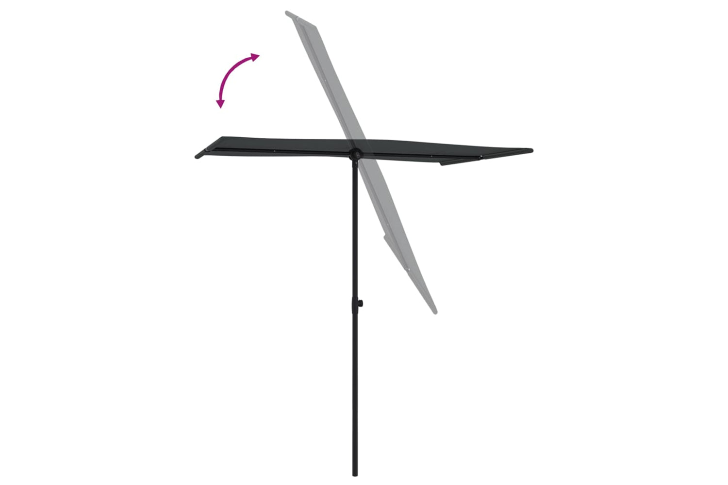 vidaXL 47334 Outdoor Parasol With Aluminium Pole 180x110cm Black-5