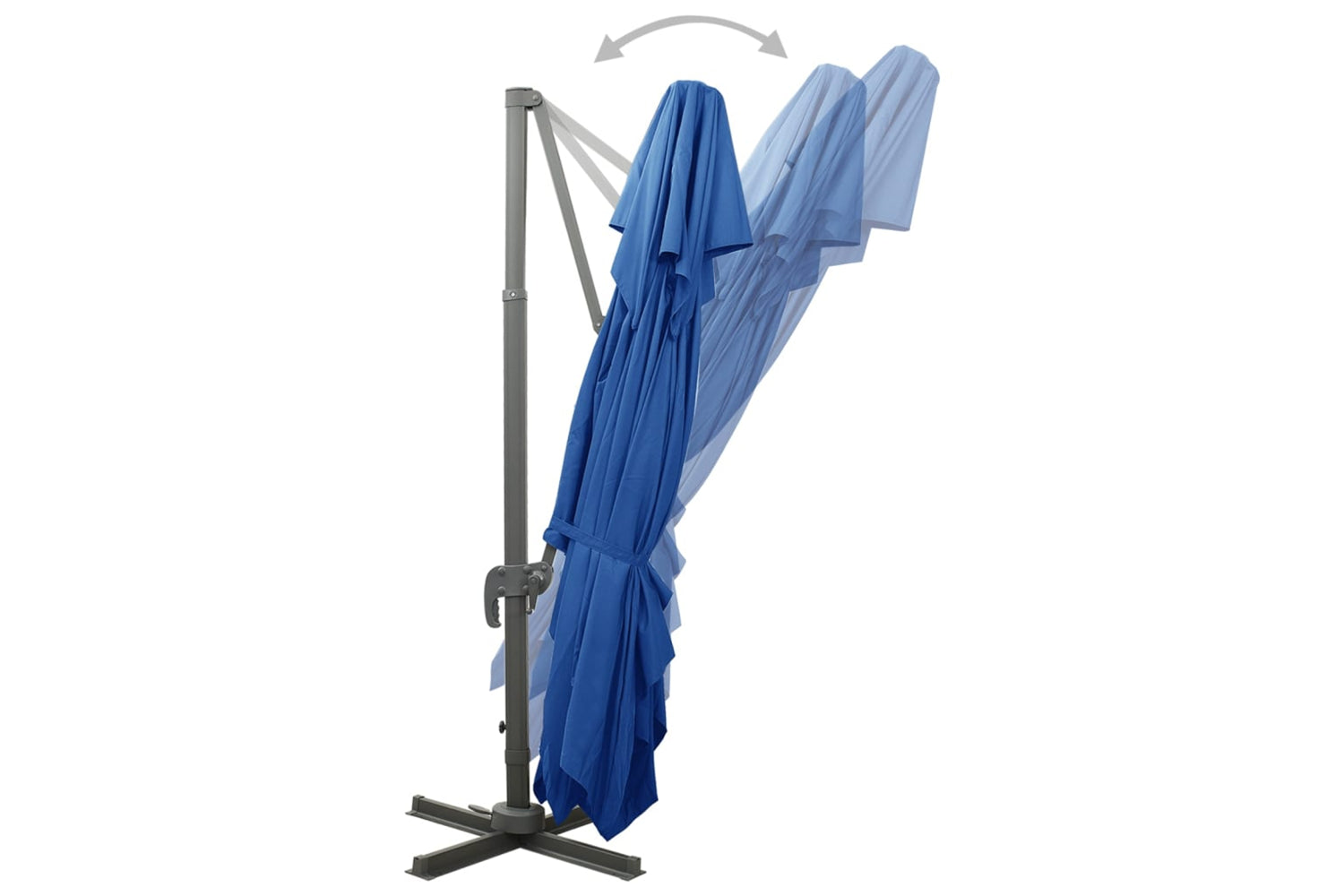 vidaXL 312379 Cantilever Umbrella With Double Top Azure Blue 400x300cm-5