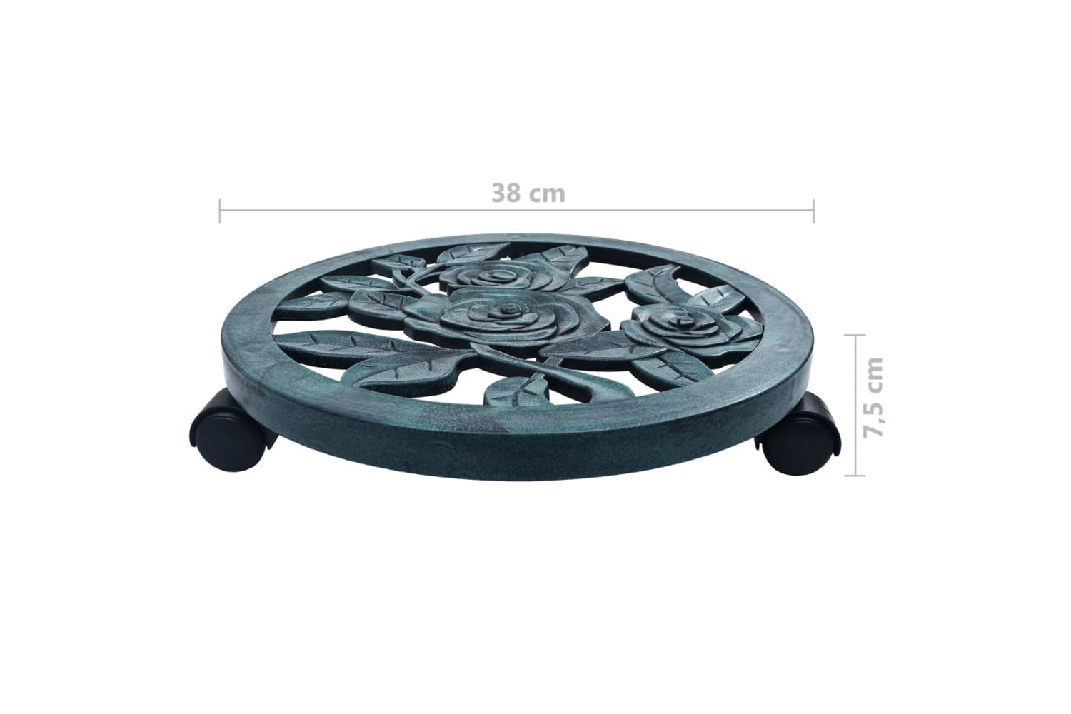 vidaXL 48228 Plant Trolleys 6 Pcs Green 38cm Plastic-5
