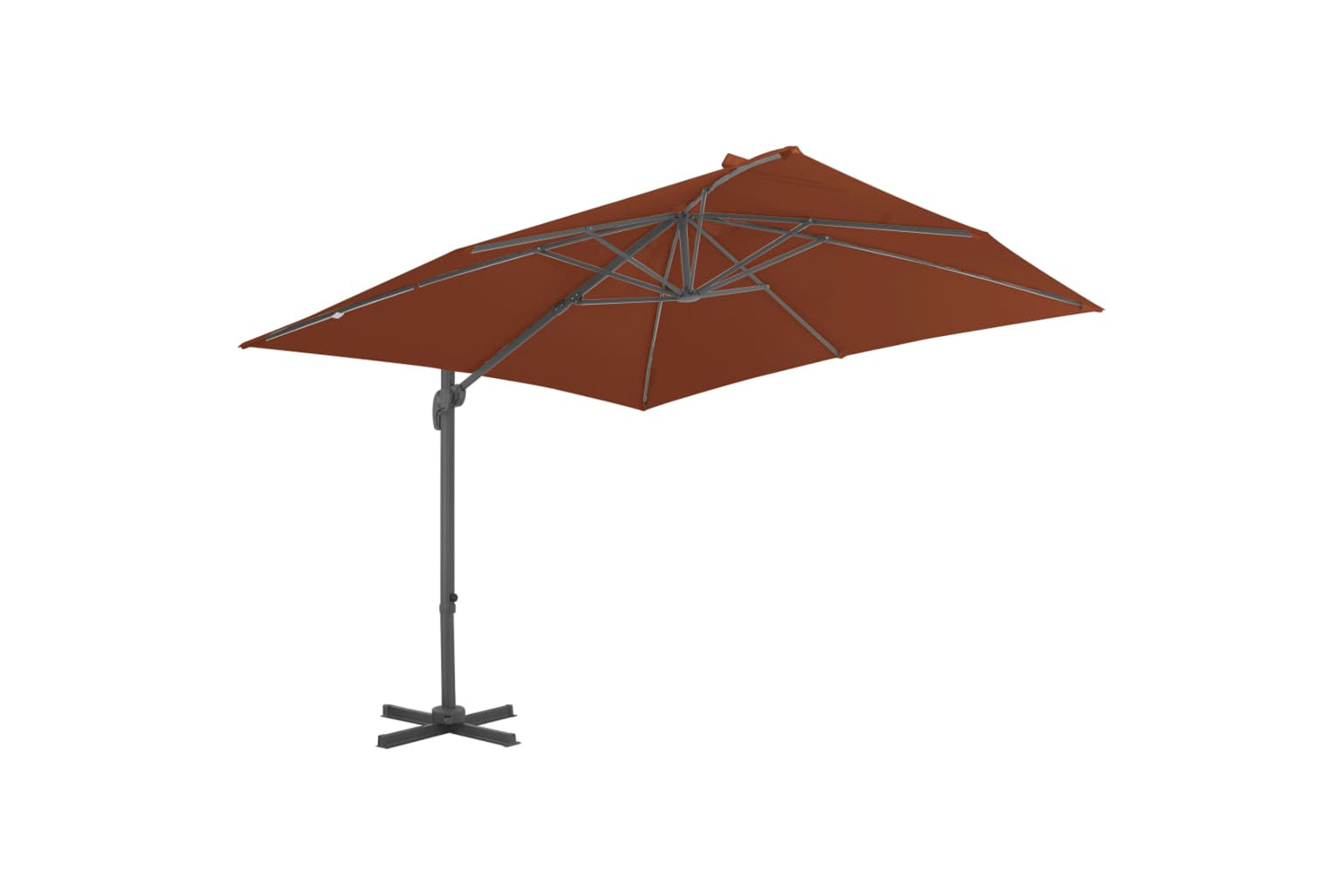 vidaXL 312317 Cantilever Umbrella With Aluminium Pole Terracotta 400x300cm-2