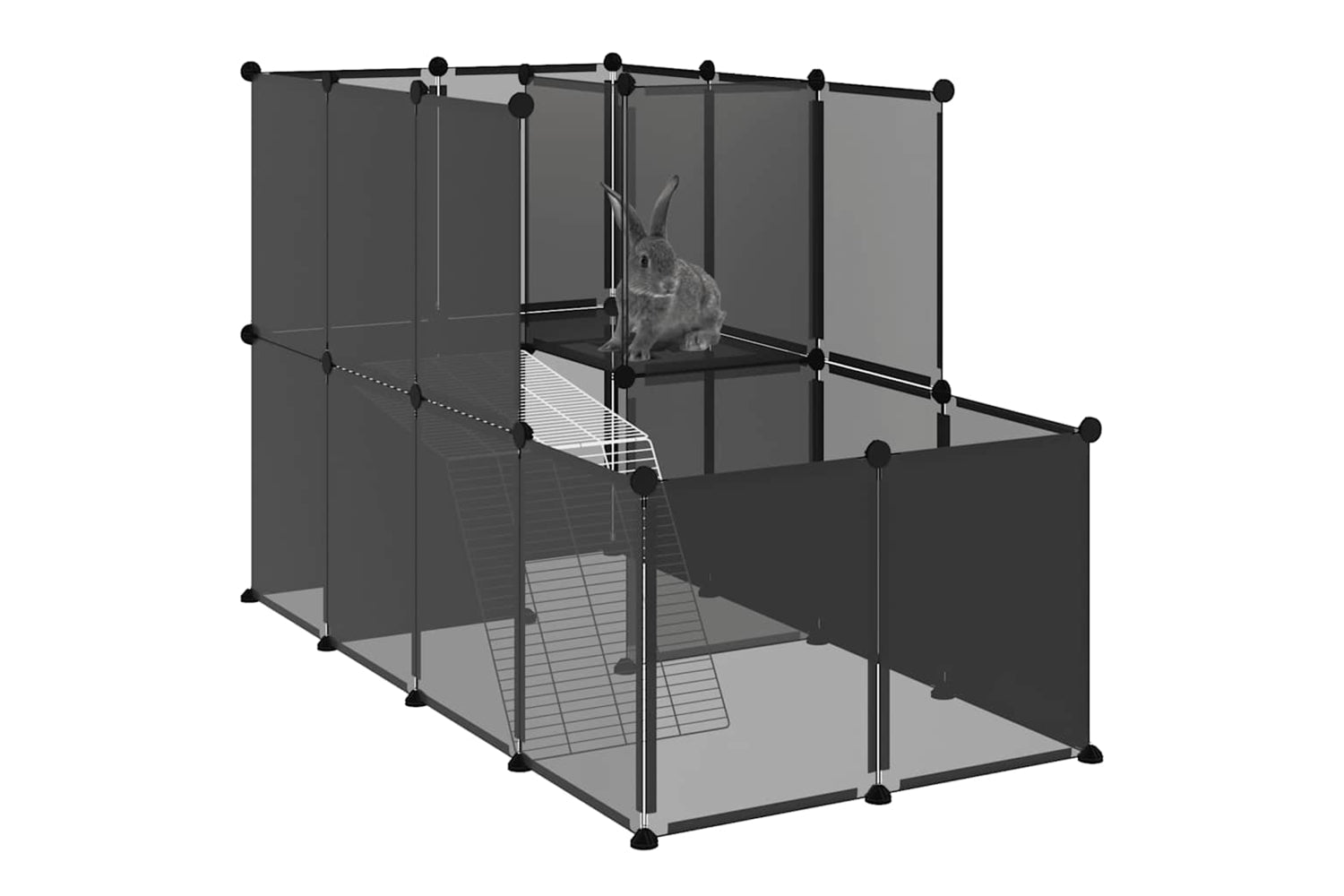 vidaXL 340573 Small Animal Cage Black 142x74x93cm Pp And Steel-5
