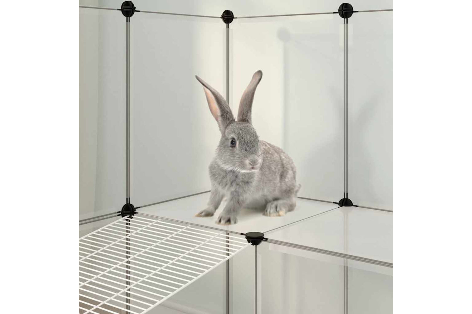 vidaXL 340574 Small Animal Cage Transparent 142x74x93cm Pp And Steel-7