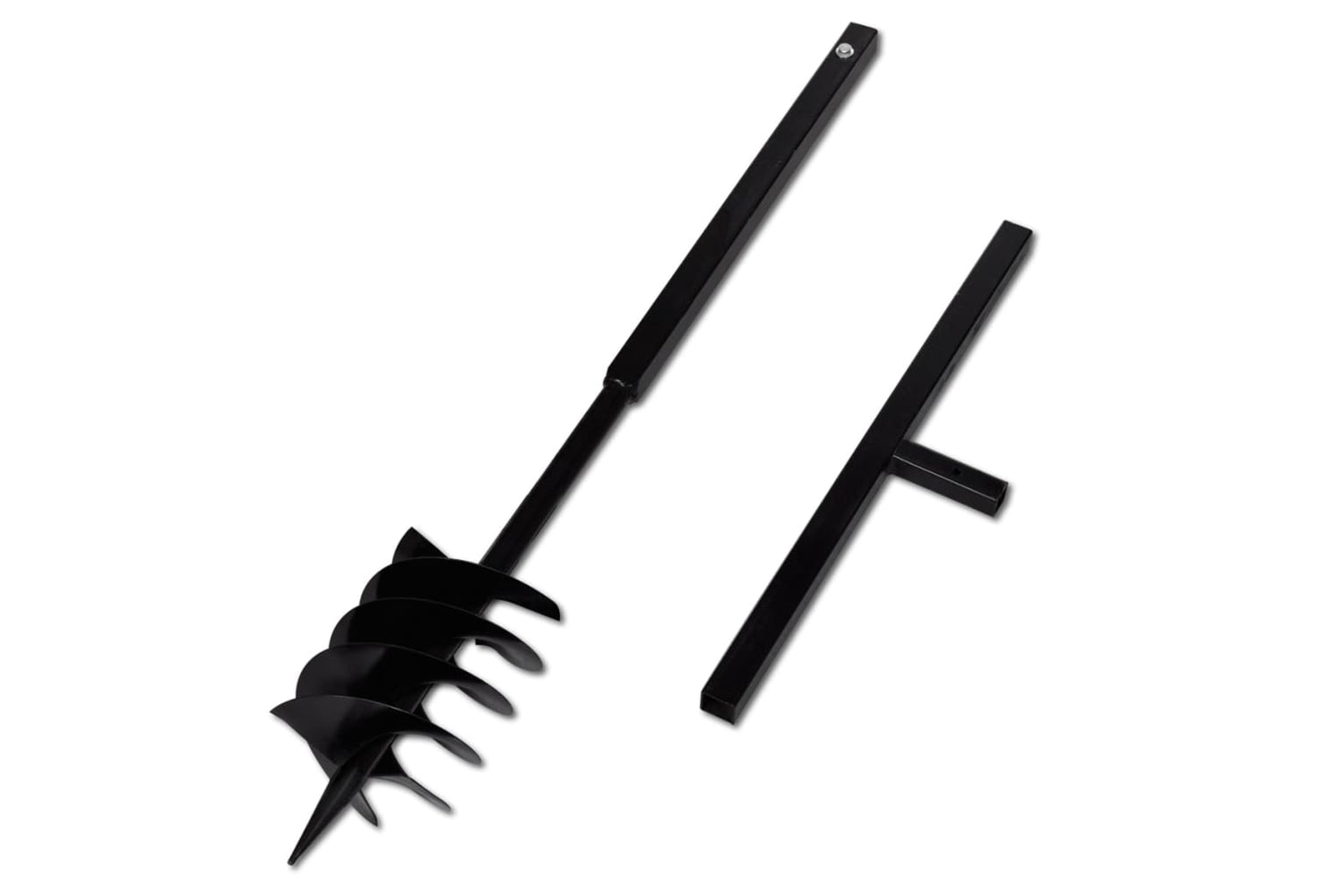 vidaXL 141027 Ground Drill With Handle Auger Bit 180mm Three Spirals Steel Black-3