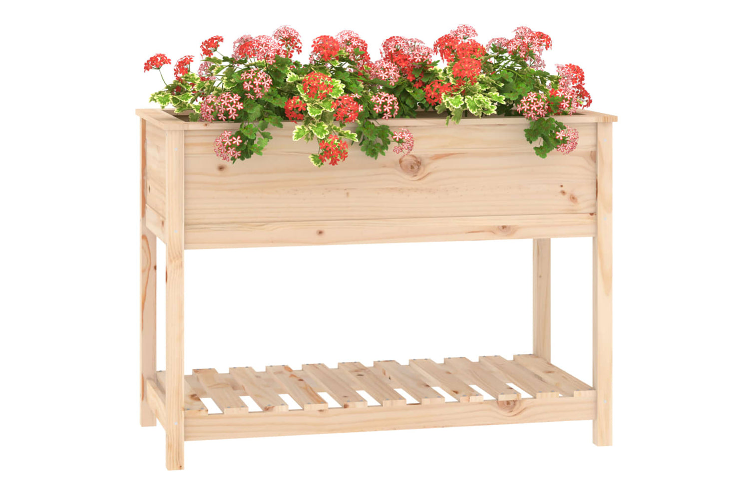 vidaXL 823787 Planter With Shelf 111.5x54x81cm Solid Wood Pine-3