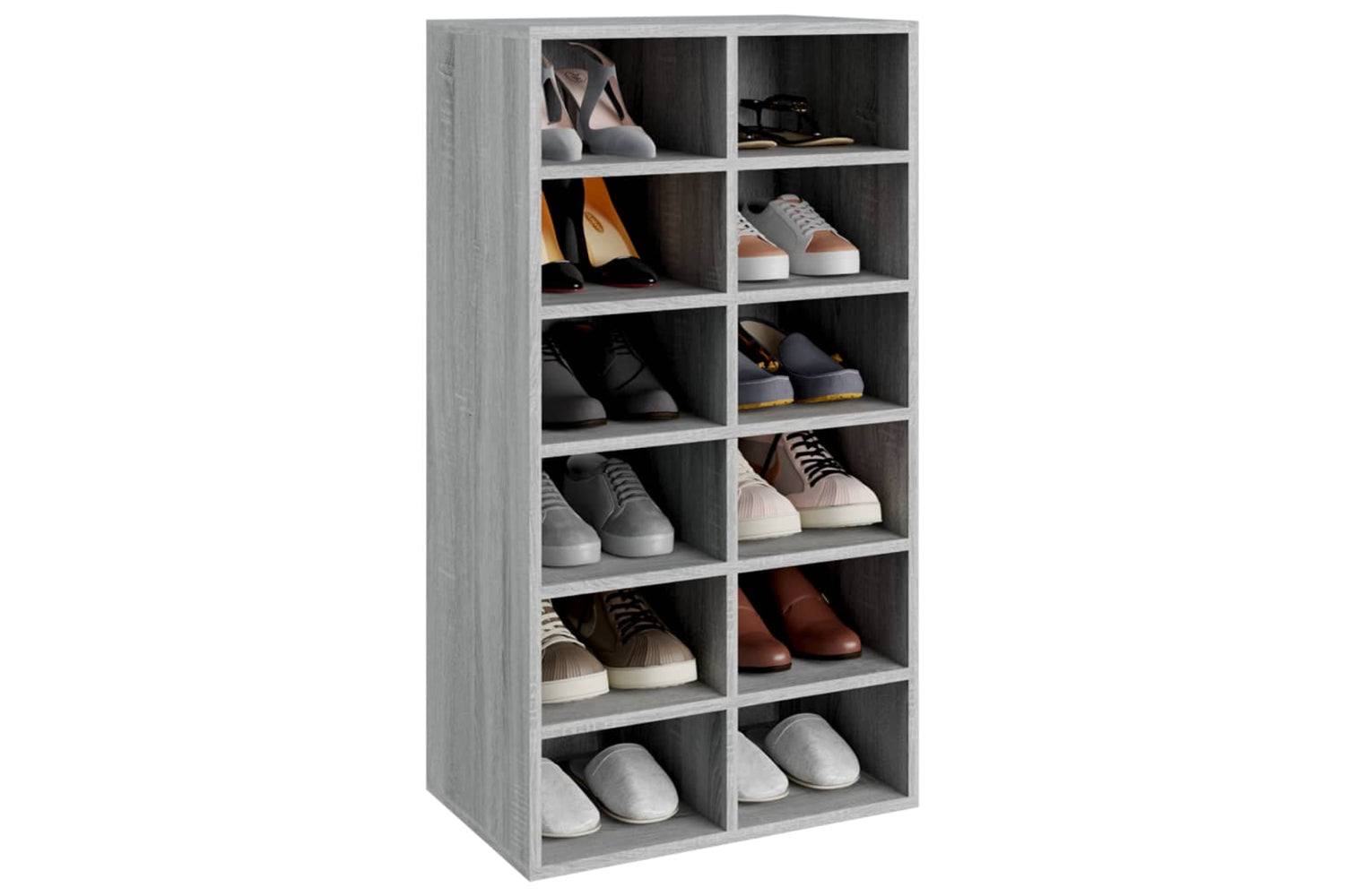 vidaXL 815310 Shoe Rack Grey Sonoma 54x34x100.5cm Engineered Wood-2
