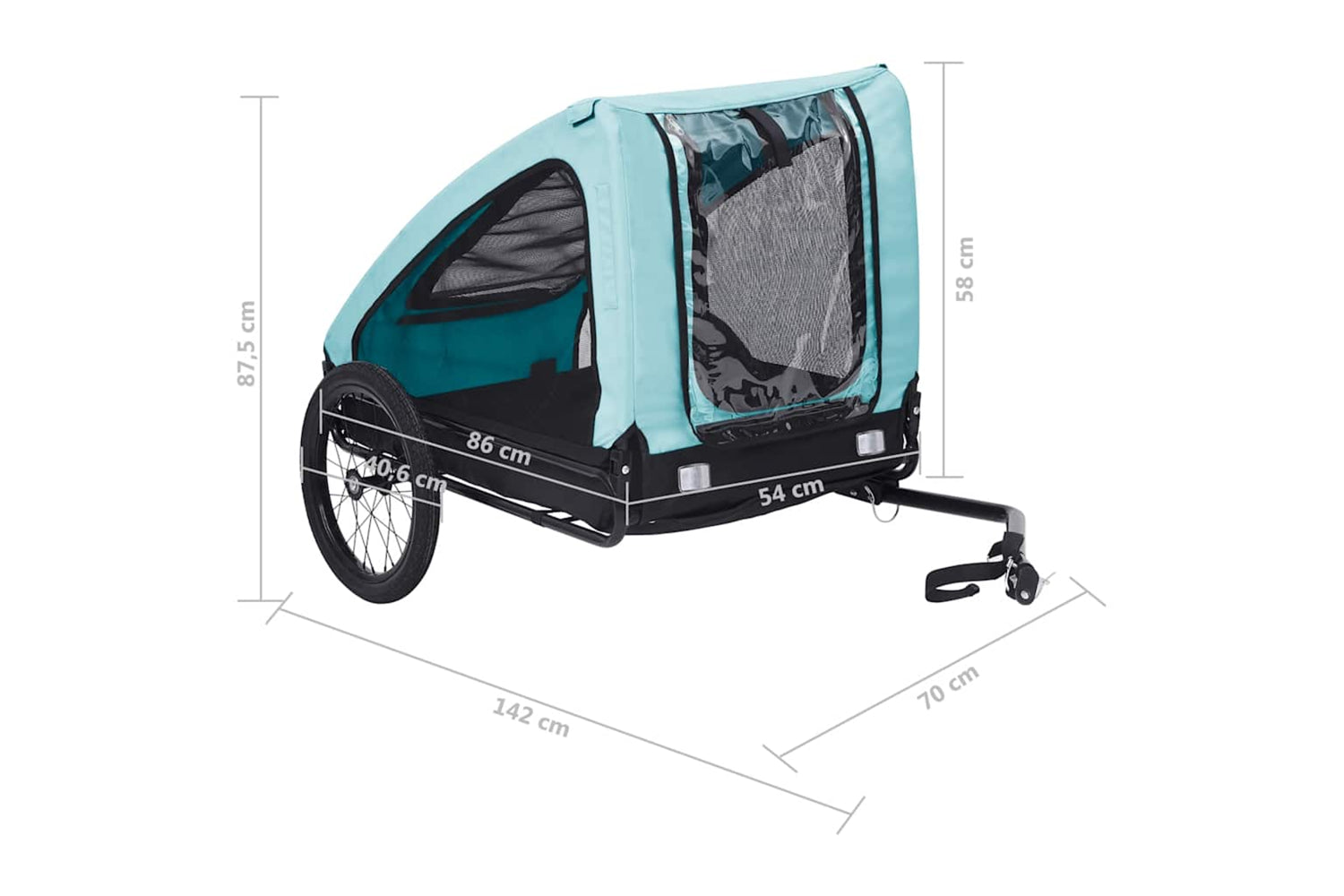 Vidaxl Pet Bike Trailer Blue And Black-9