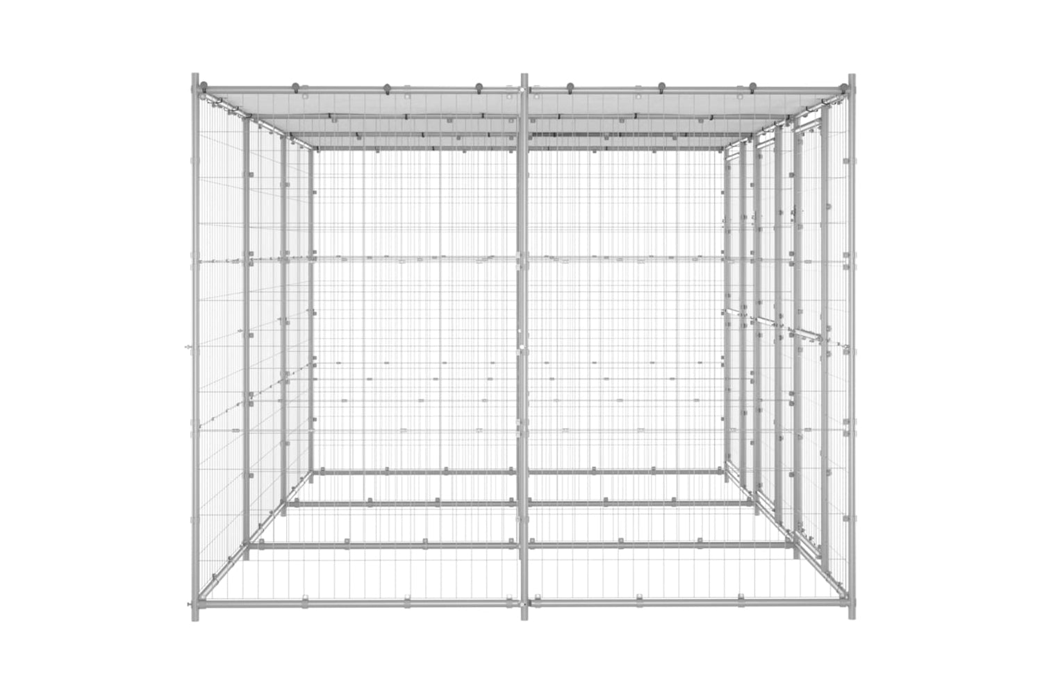 Vidaxl 3082272 Outdoor Dog Kennel Galvanised Steel With Roof 7.26 M2-3