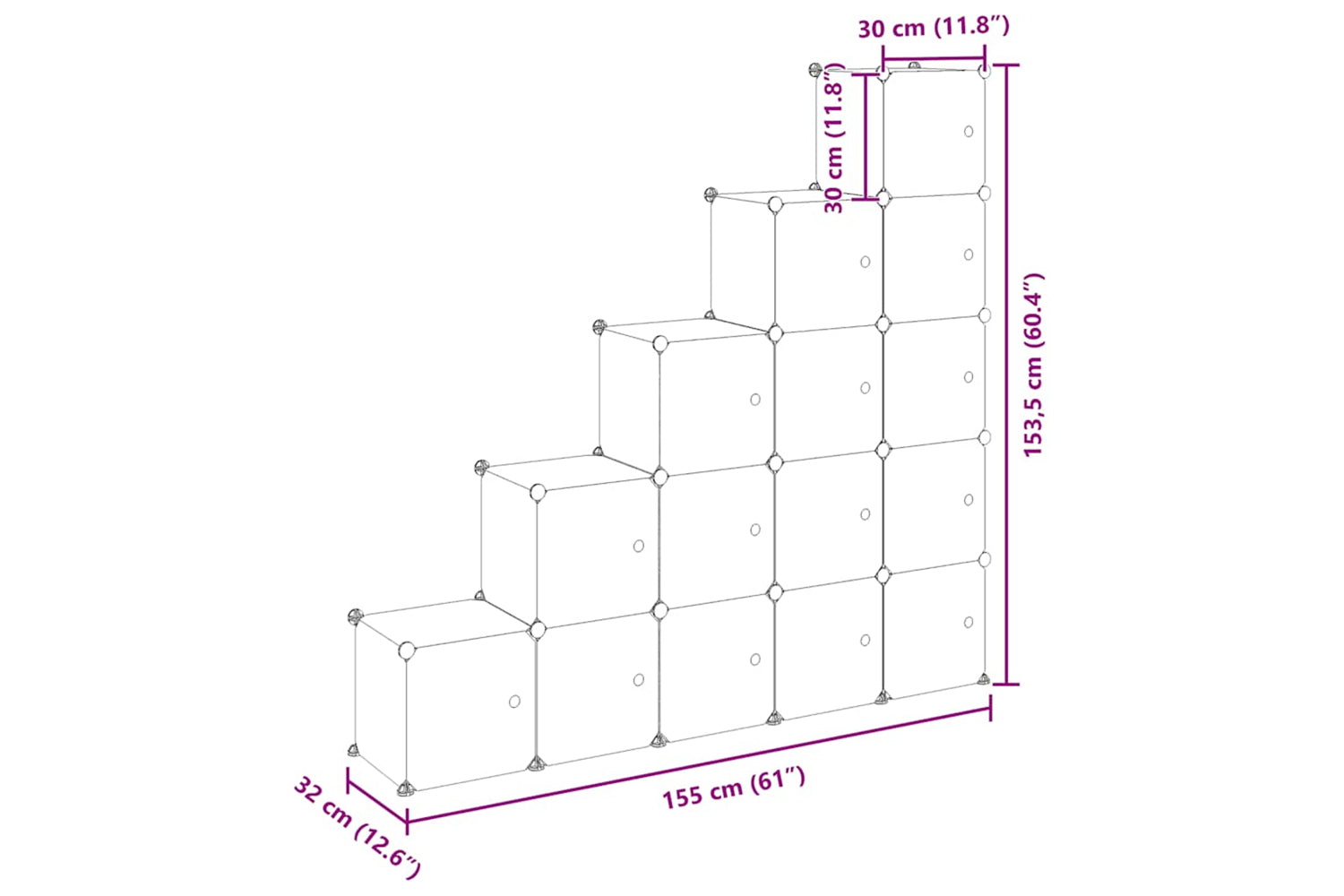 Vidaxl 340554 Storage Cube Organiser With 15 Cubes And Doors Black Pp-8