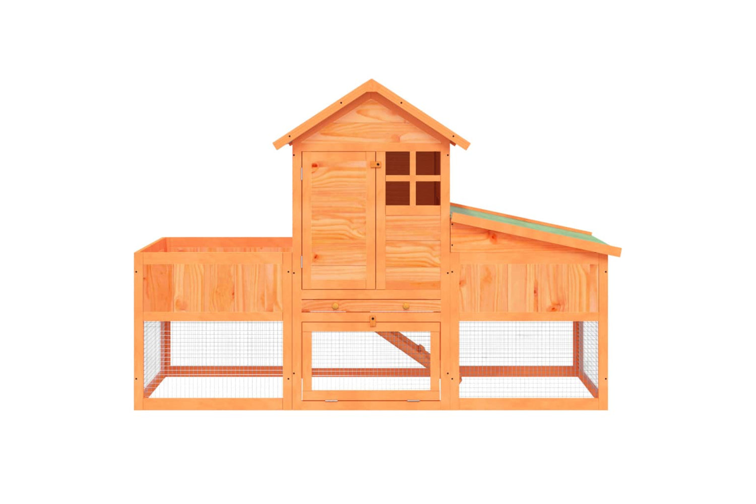 vidaXL 172292 Rabbit Hutch Brown 170x63x113cm Solid Wood Pine-3