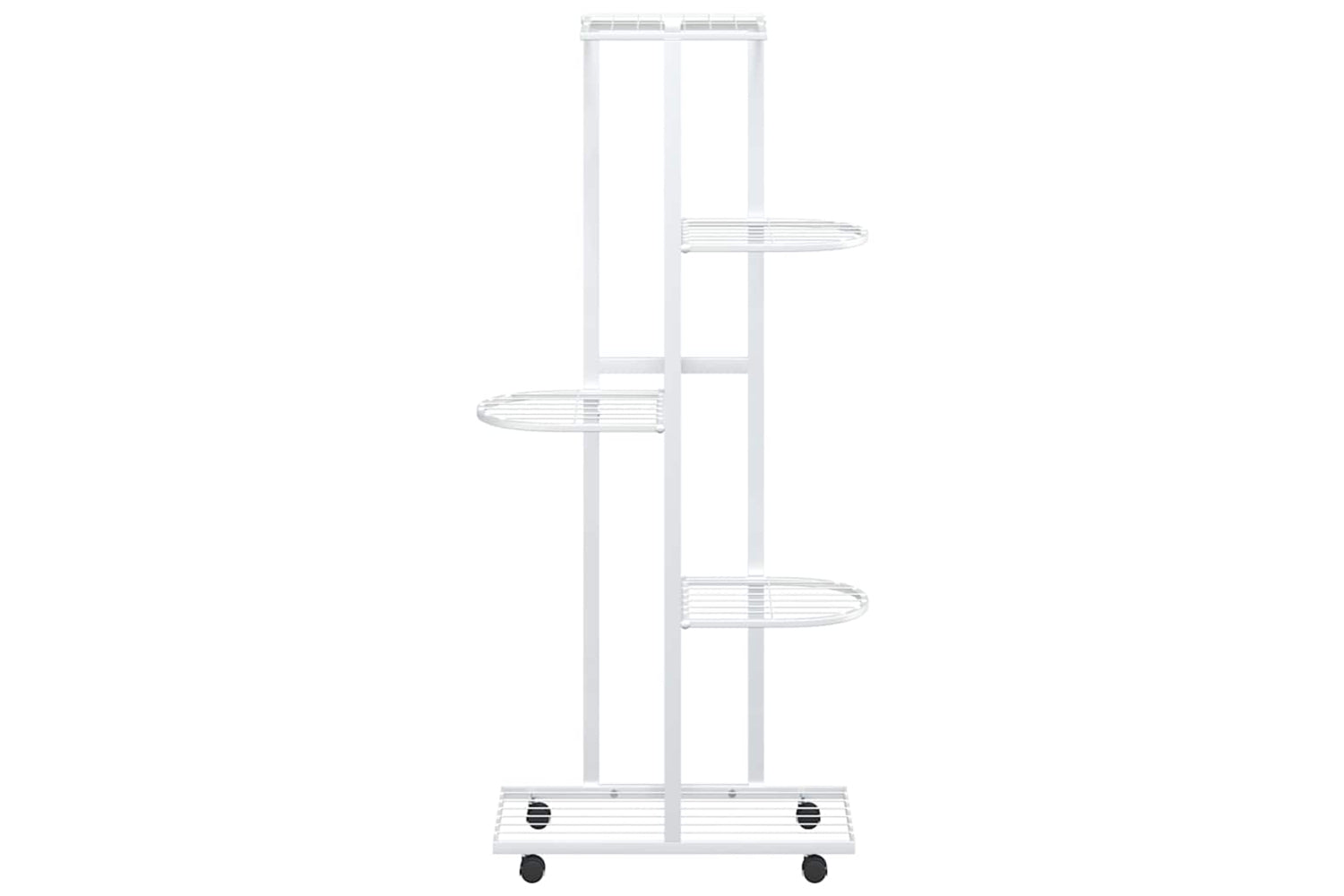 vidaXL 343118 5-floor Flower Stand With Wheels 44x23x100cm White Iron-4