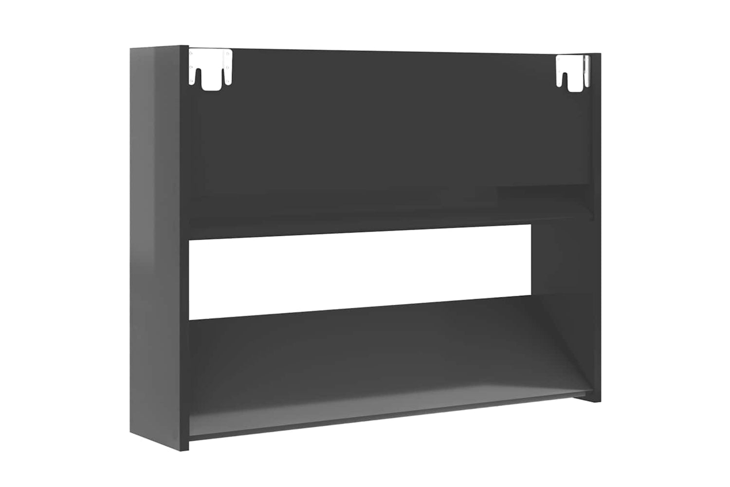 vidaXL 806757 Wall Shoe Cabinet High Gloss Grey 80x18x60cm Engineered Wood-6