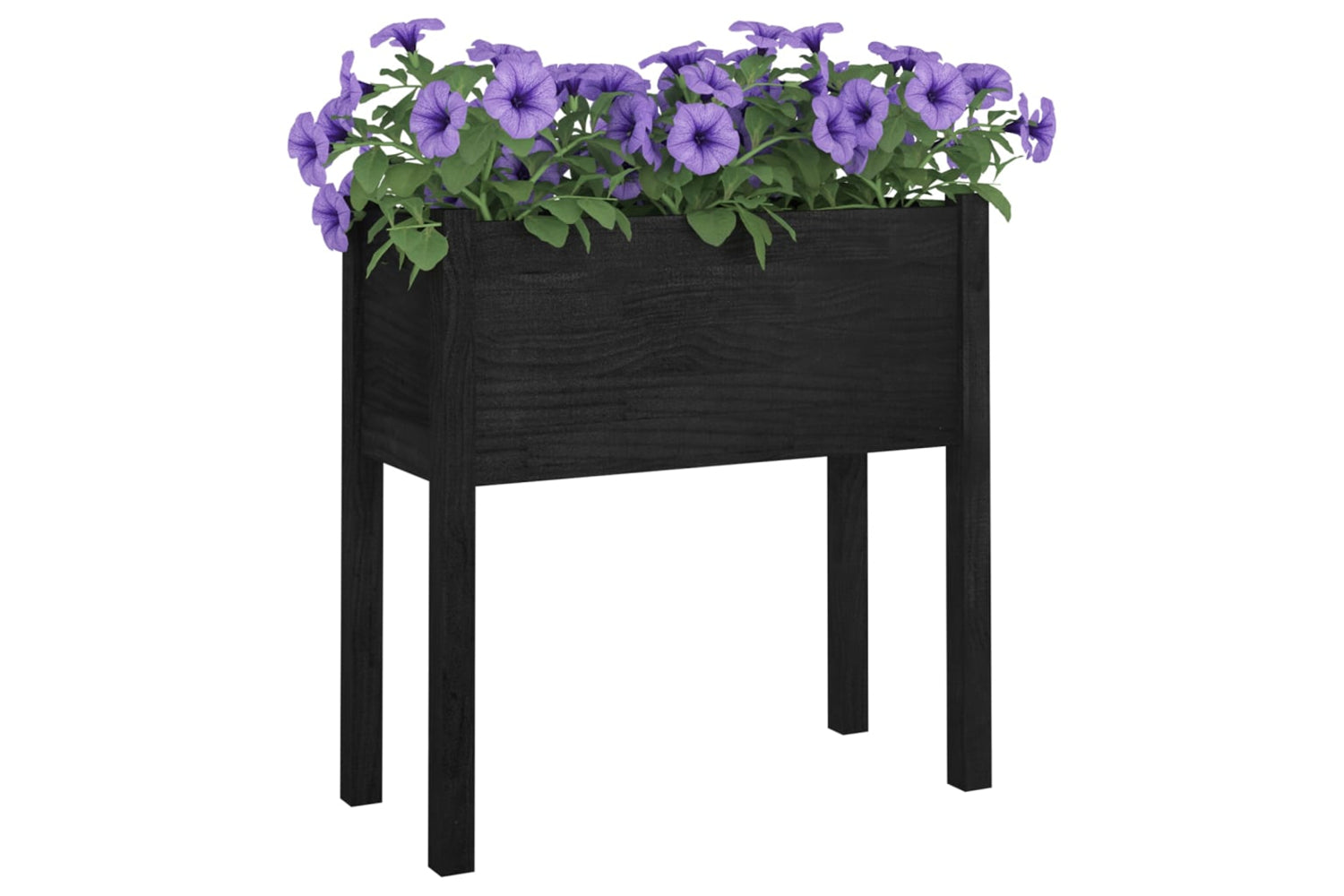 vidaXL 810828 Garden Planters 2 Pcs Black 70x31x70cm Solid Pinewood-6