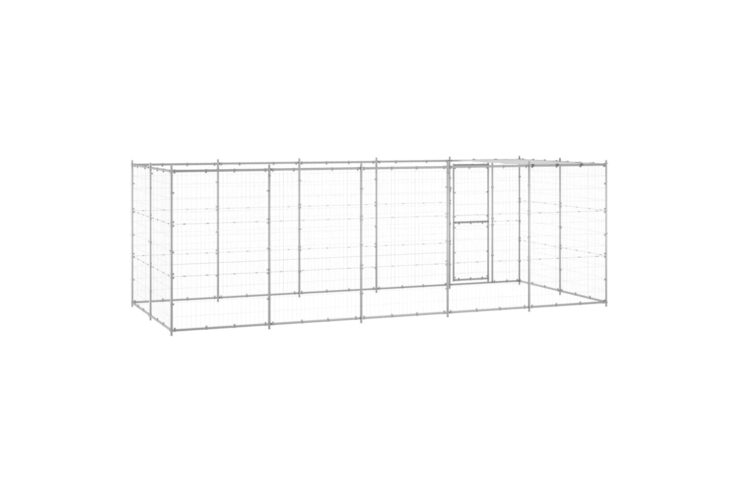 Vidaxl 3082304 Outdoor Dog Kennel Galvanised Steel With Roof 12.1 M2-5